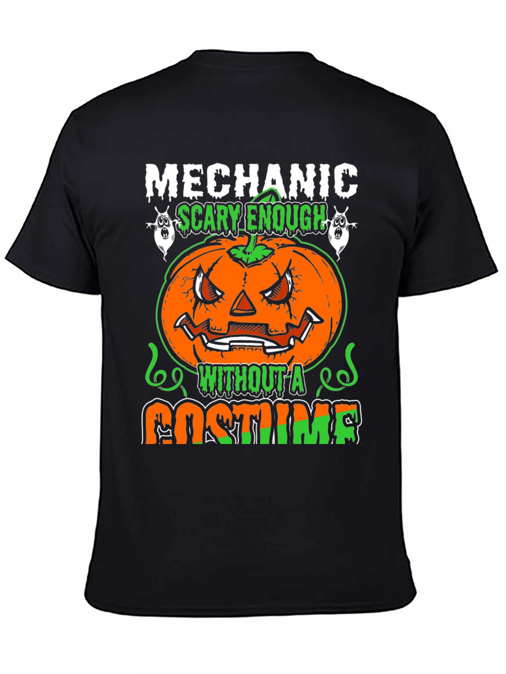 Mechanic Halloween Pumpkin T-Shirt - Scary Costume Tee