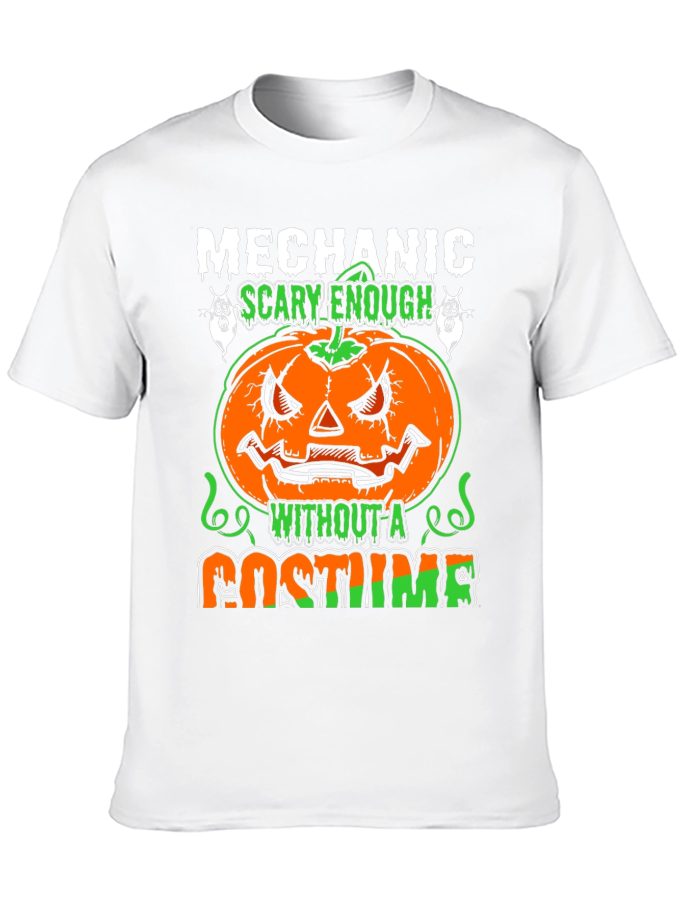Mechanic Halloween Pumpkin T-Shirt - Scary Costume Tee