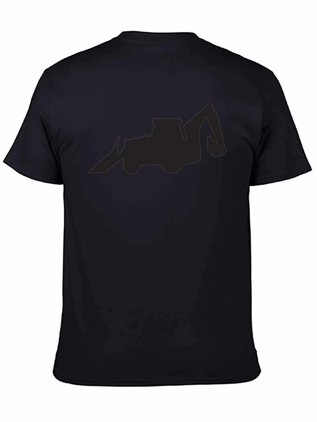 Black Backhoe Loader Silhouette Graphic Tee