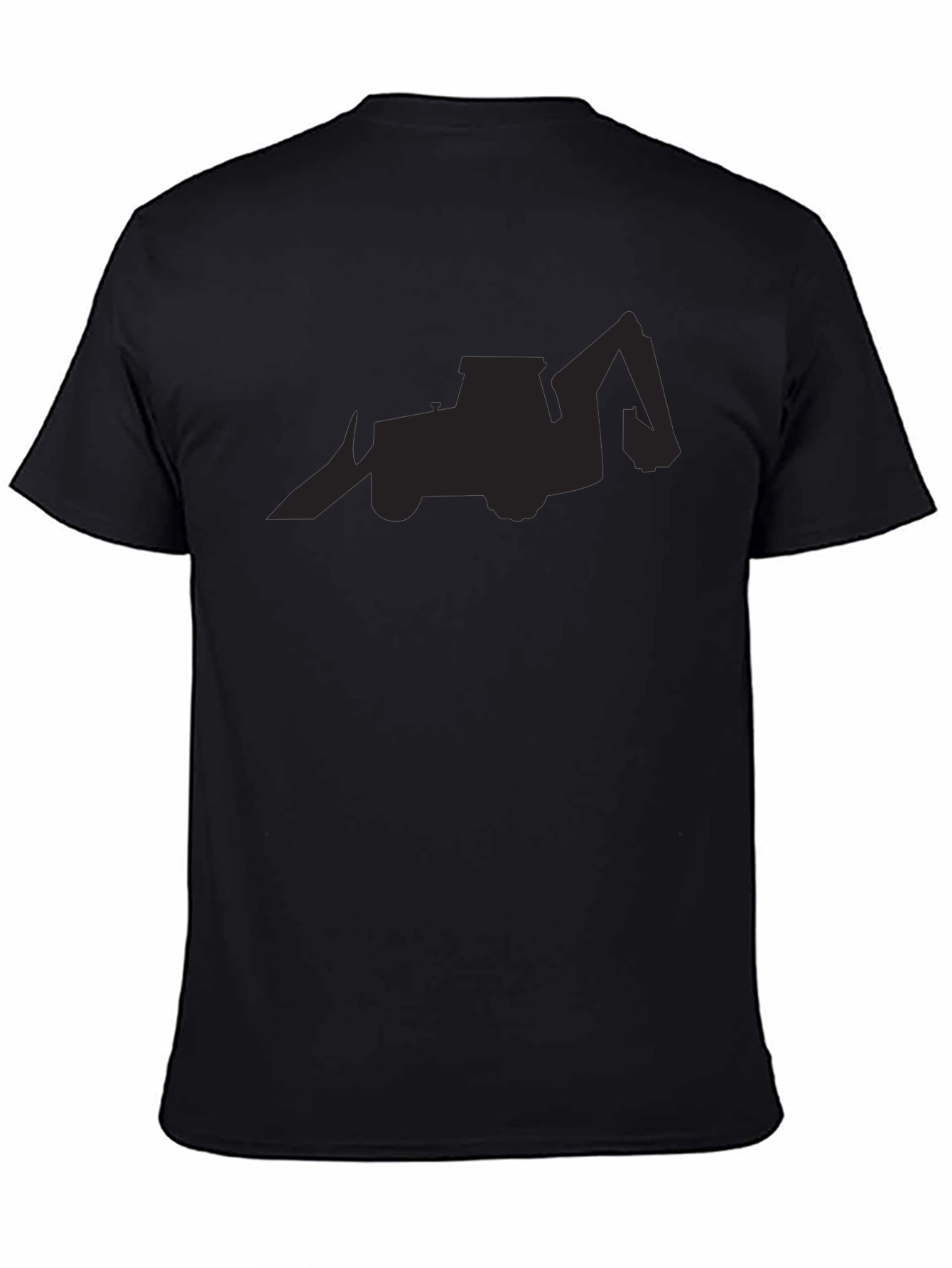 Black Backhoe Loader Silhouette Graphic Tee