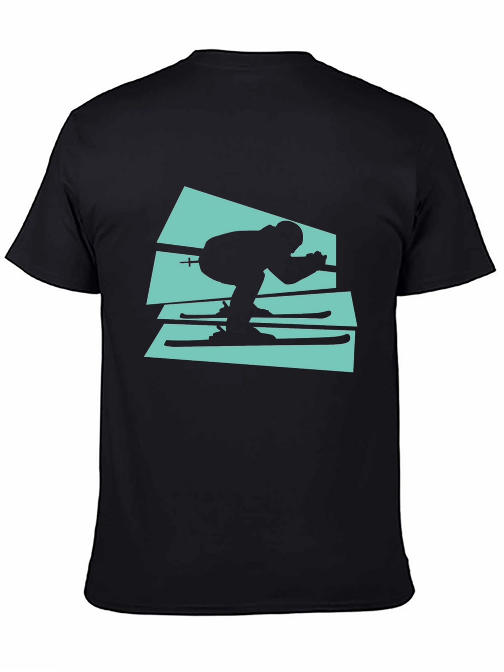 Retro Ski T-Shirt - Black Cotton Tee