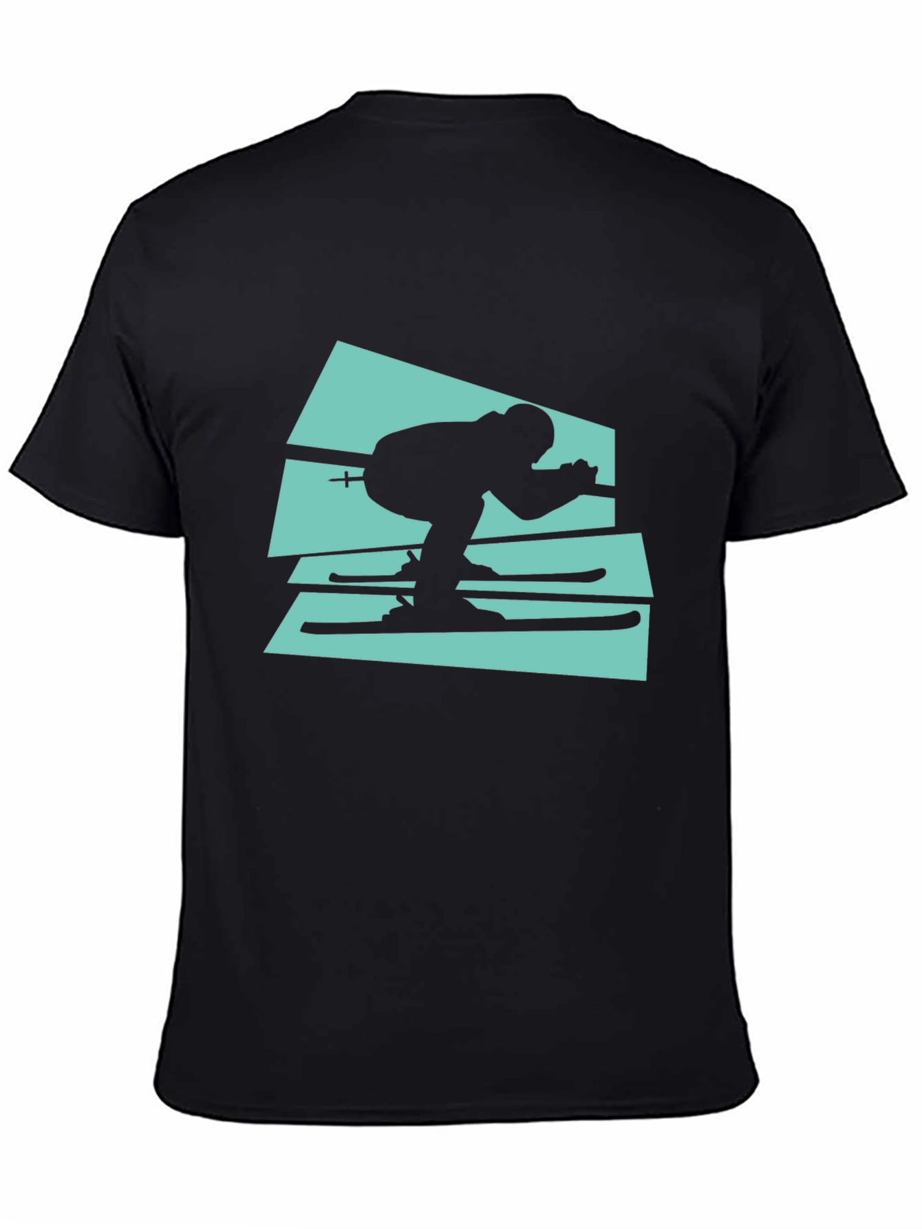 Retro Ski T-Shirt - Black Cotton Tee