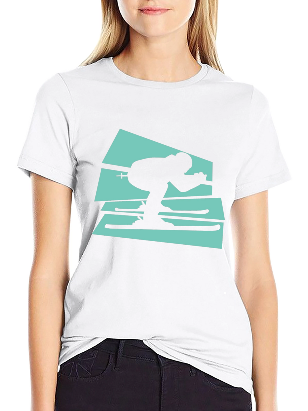 Retro Ski T-Shirt - Black Cotton Tee