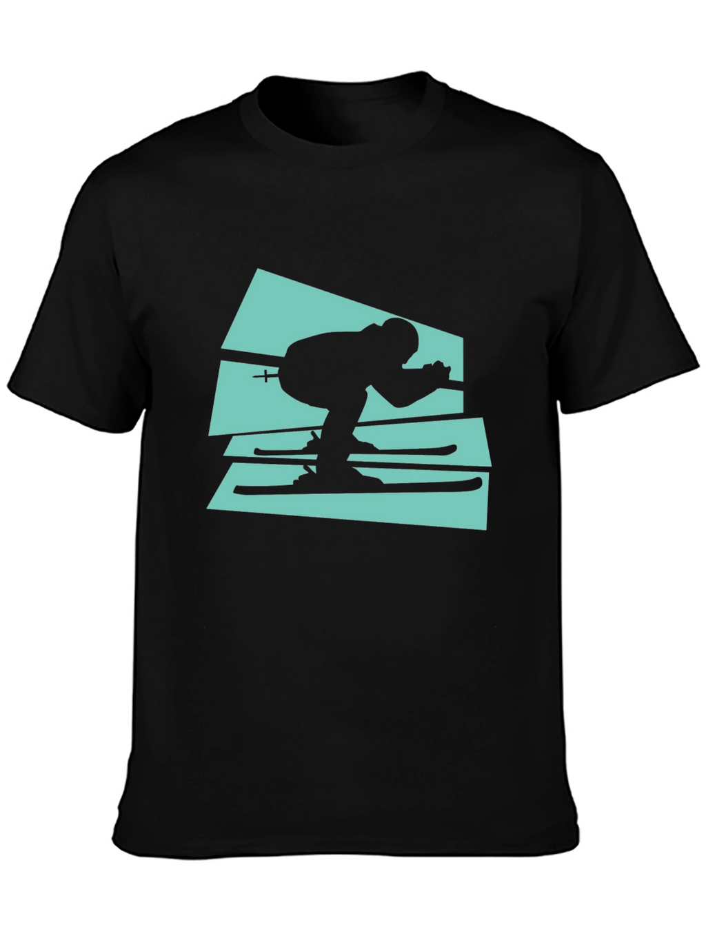 Retro Ski T-Shirt - Black Cotton Tee