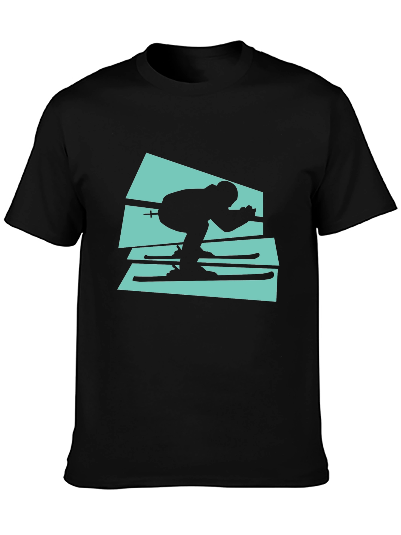 Retro Ski T-Shirt - Black Cotton Tee