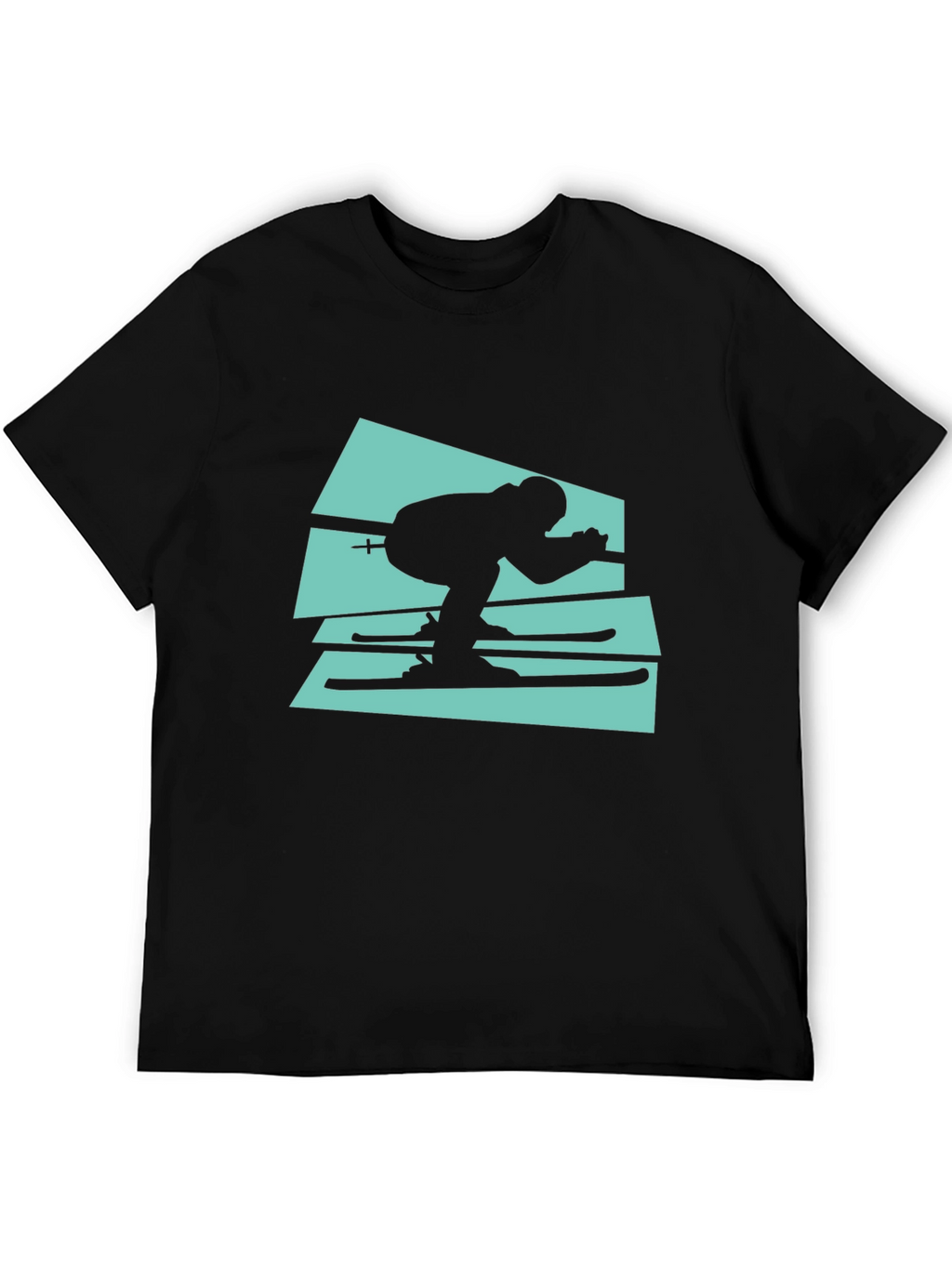 Retro Ski T-Shirt - Black Cotton Tee