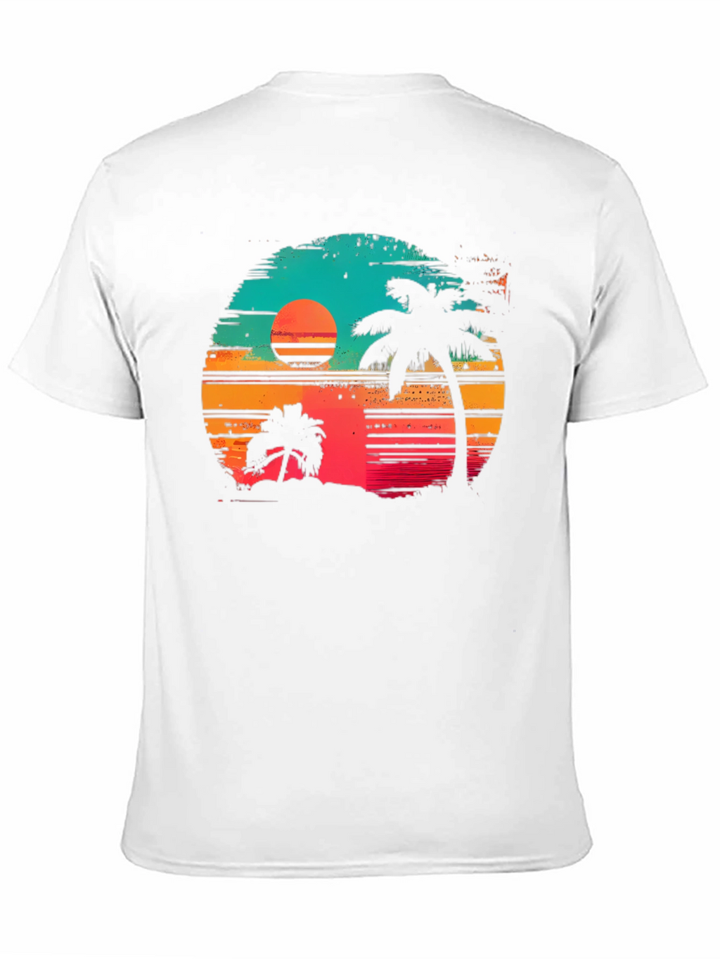 Retro Sunset Palm Tree Graphic T-Shirt