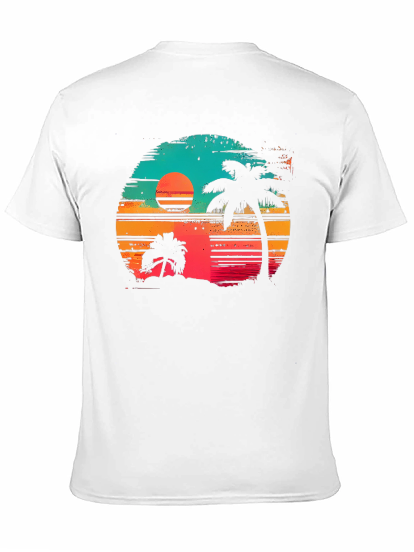 Retro Sunset Palm Tree Graphic T-Shirt