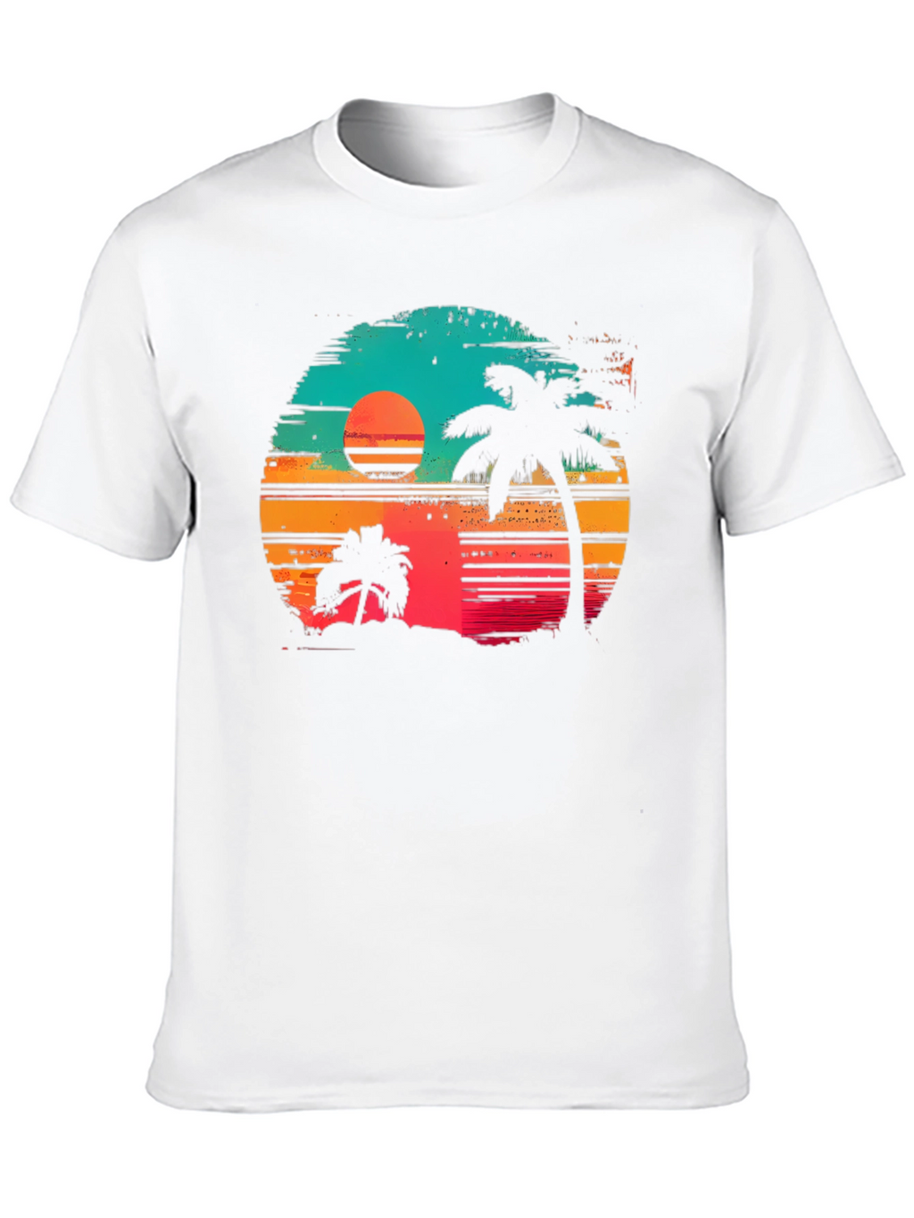Retro Sunset Palm Tree Graphic T-Shirt
