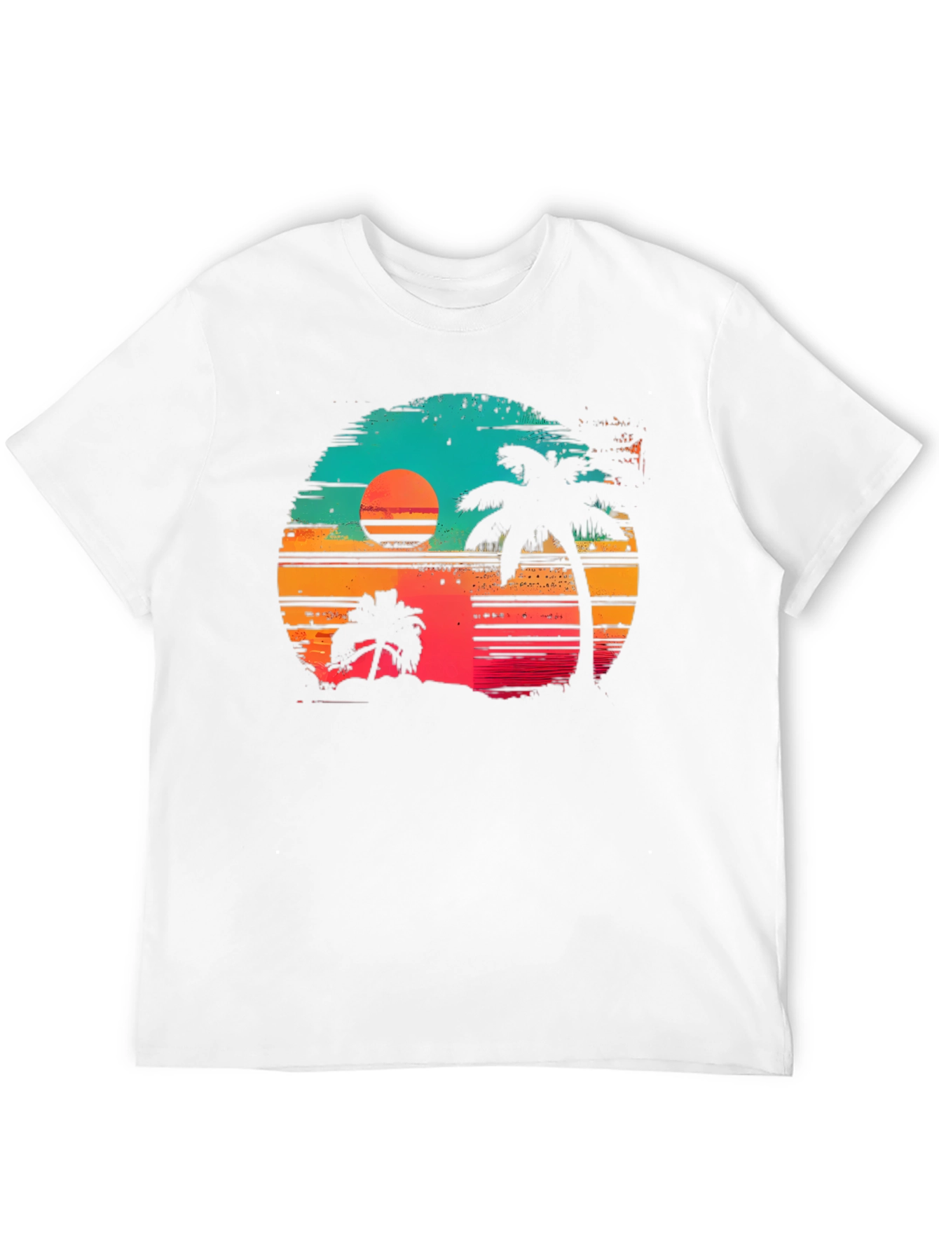 Retro Sunset Palm Tree Graphic T-Shirt
