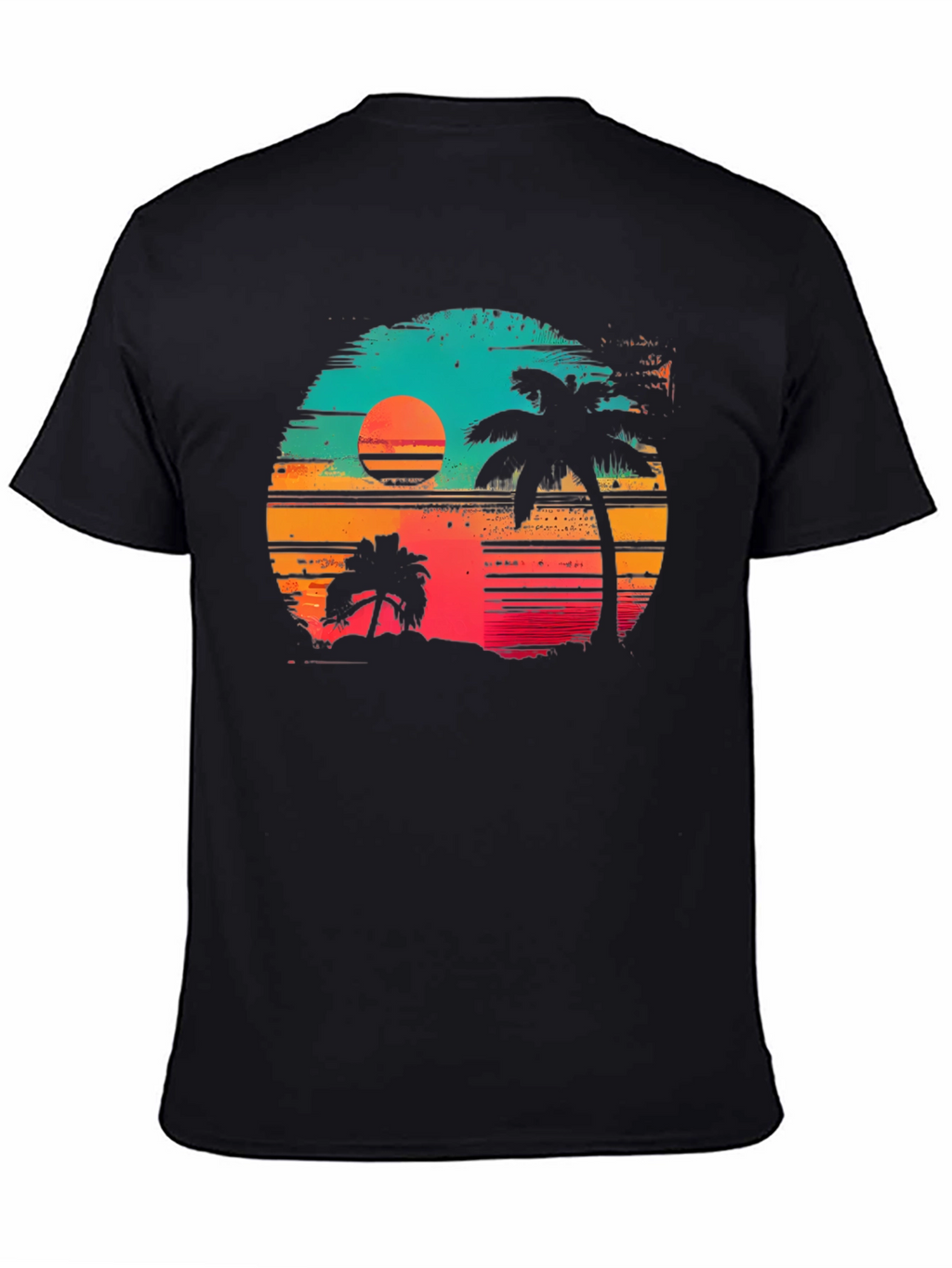 Retro Sunset Palm Tree Graphic T-Shirt