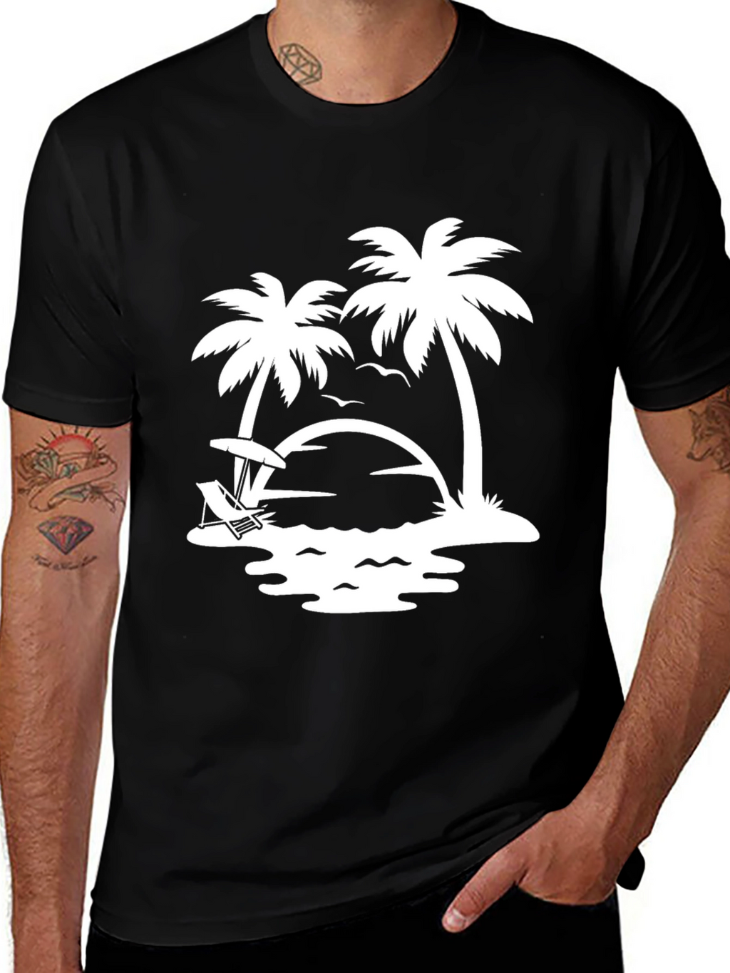 Beach Scene Graphic T-Shirt