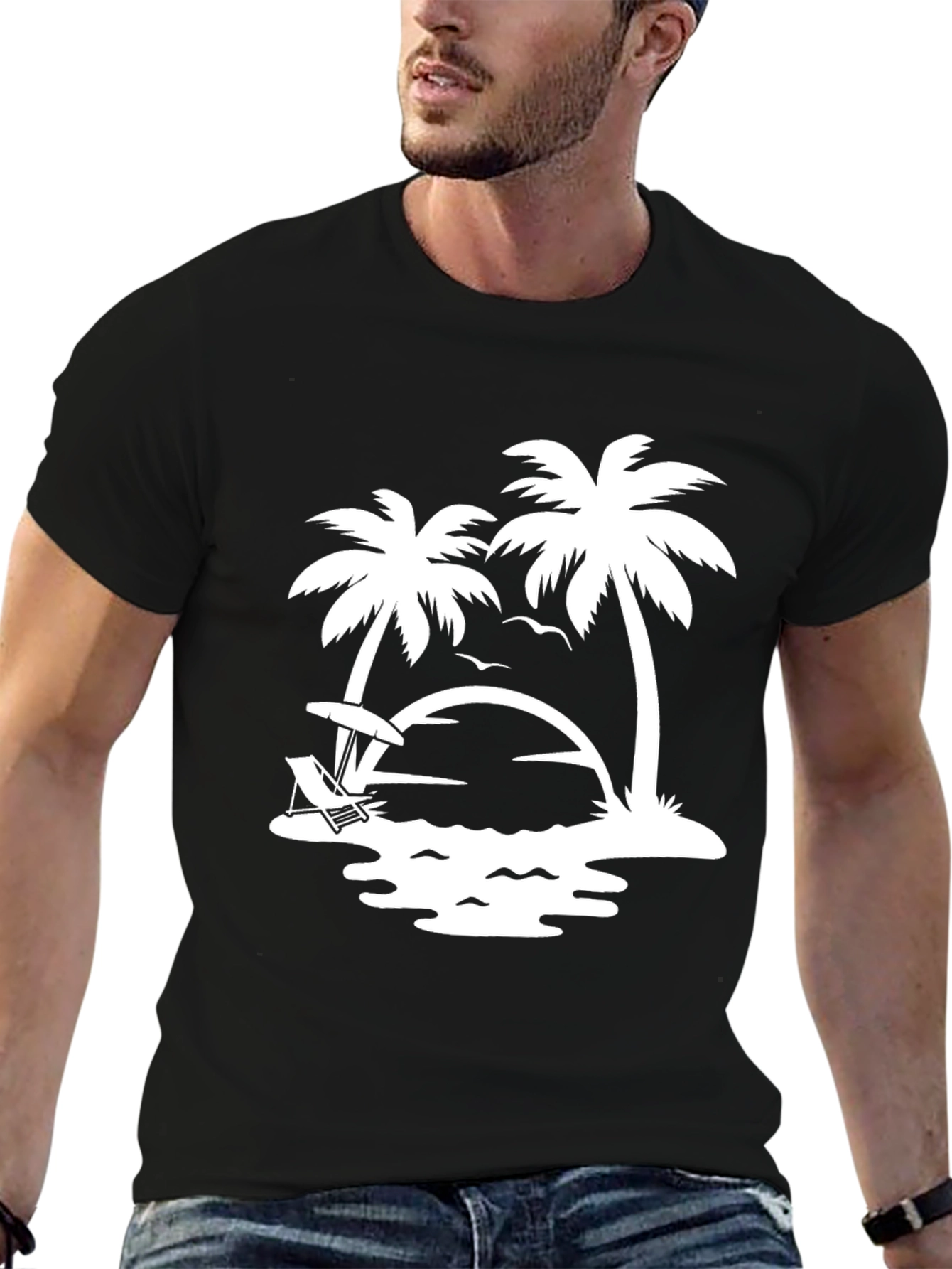 Beach Scene Graphic T-Shirt