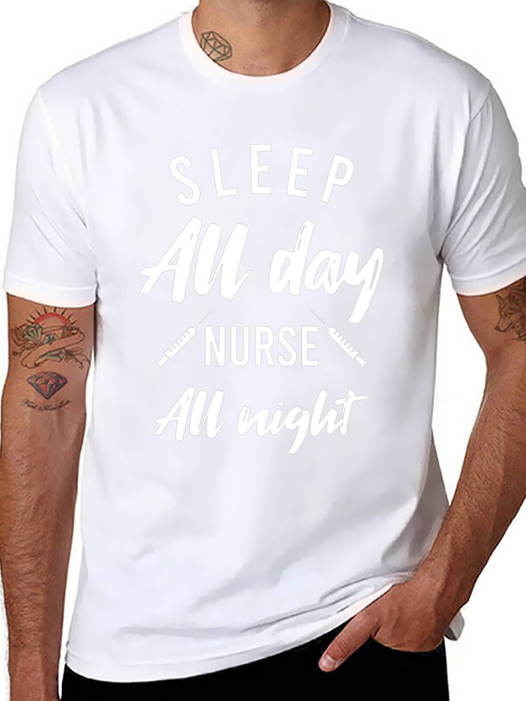 Nurse T-Shirt: Sleep All Day Nurse All Night