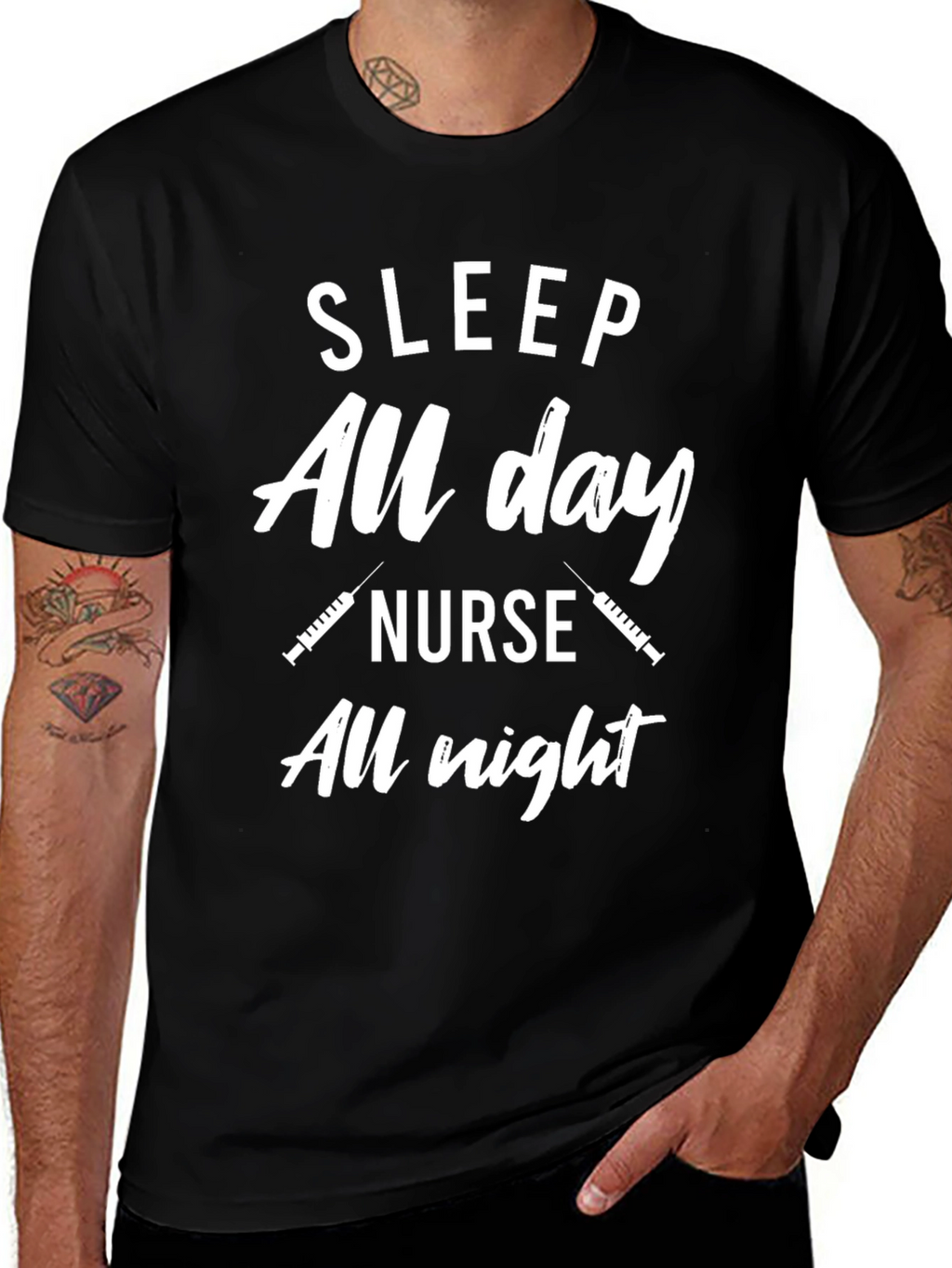Nurse T-Shirt: Sleep All Day Nurse All Night