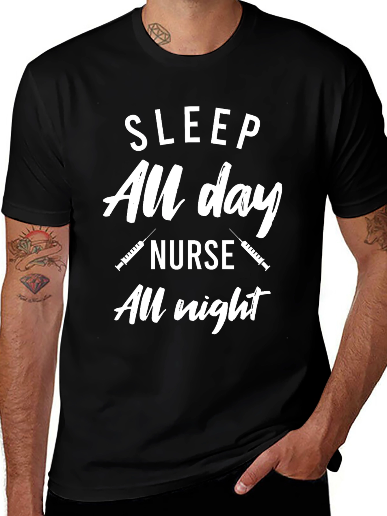 Nurse T-Shirt: Sleep All Day Nurse All Night