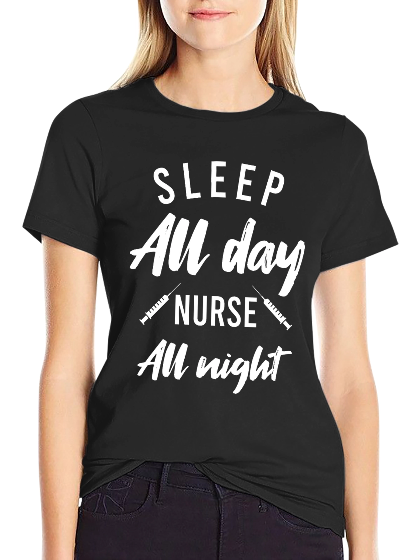 Nurse T-Shirt: Sleep All Day Nurse All Night
