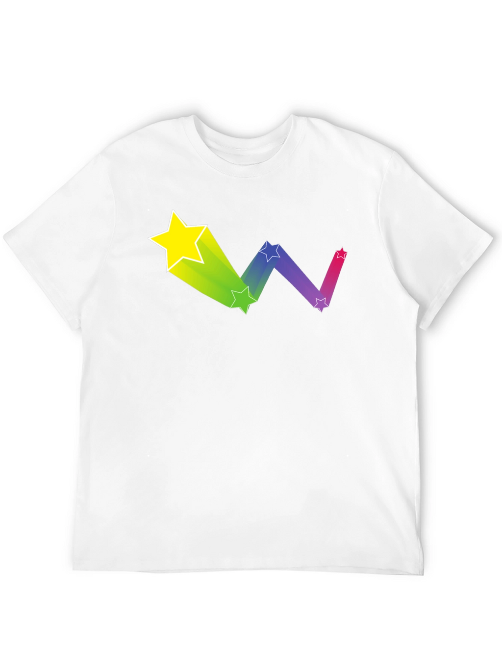 Rainbow Star Trail Graphic Tee - Black