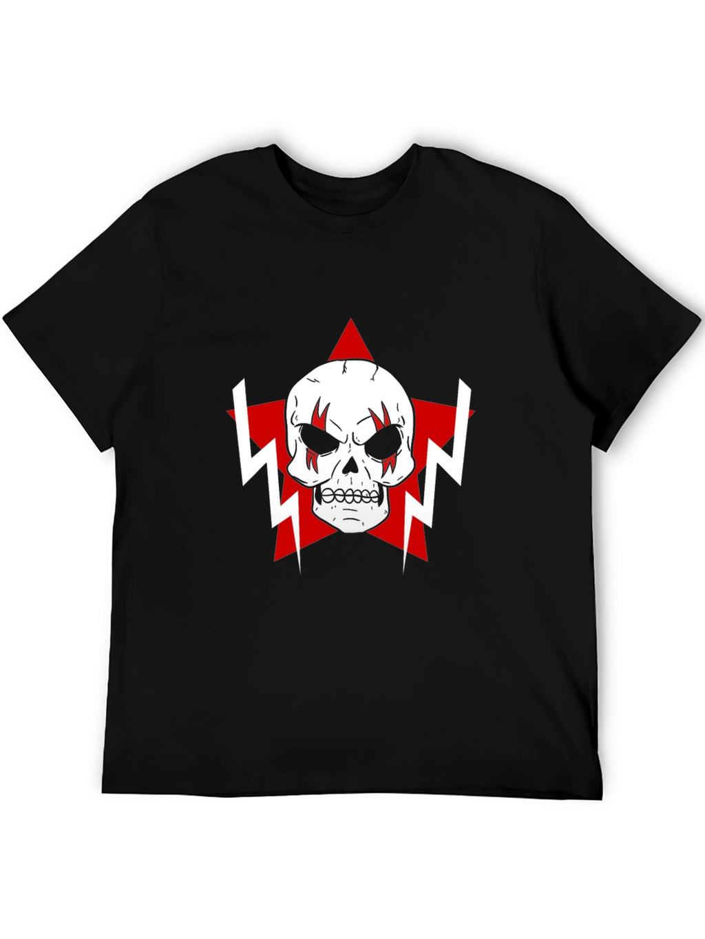 Skull Star Graphic T-Shirt - Black