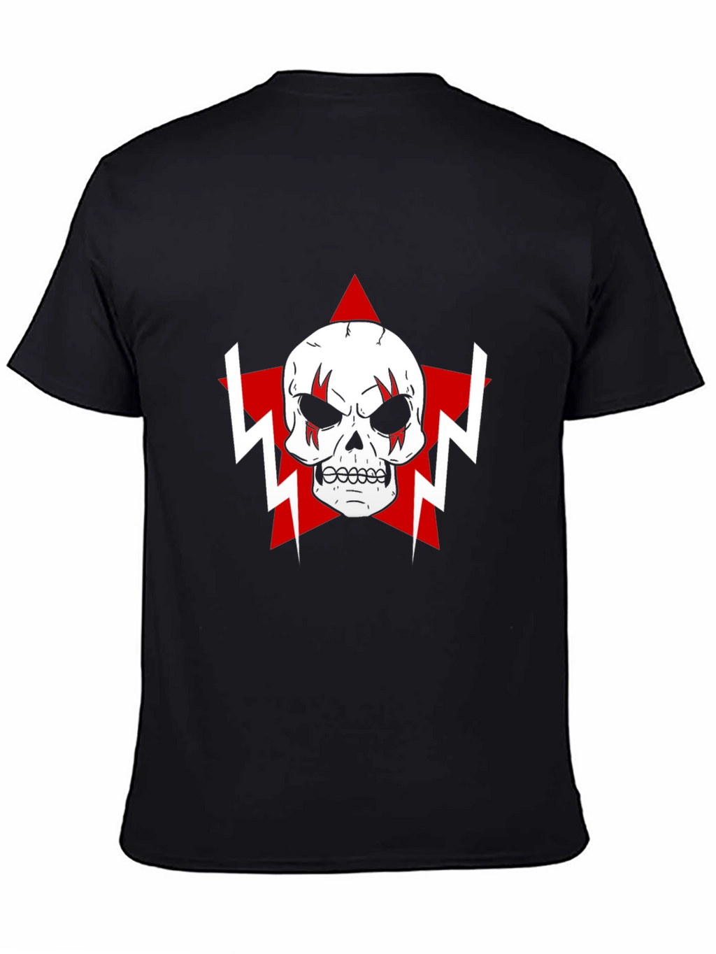 Skull Star Graphic T-Shirt - Black