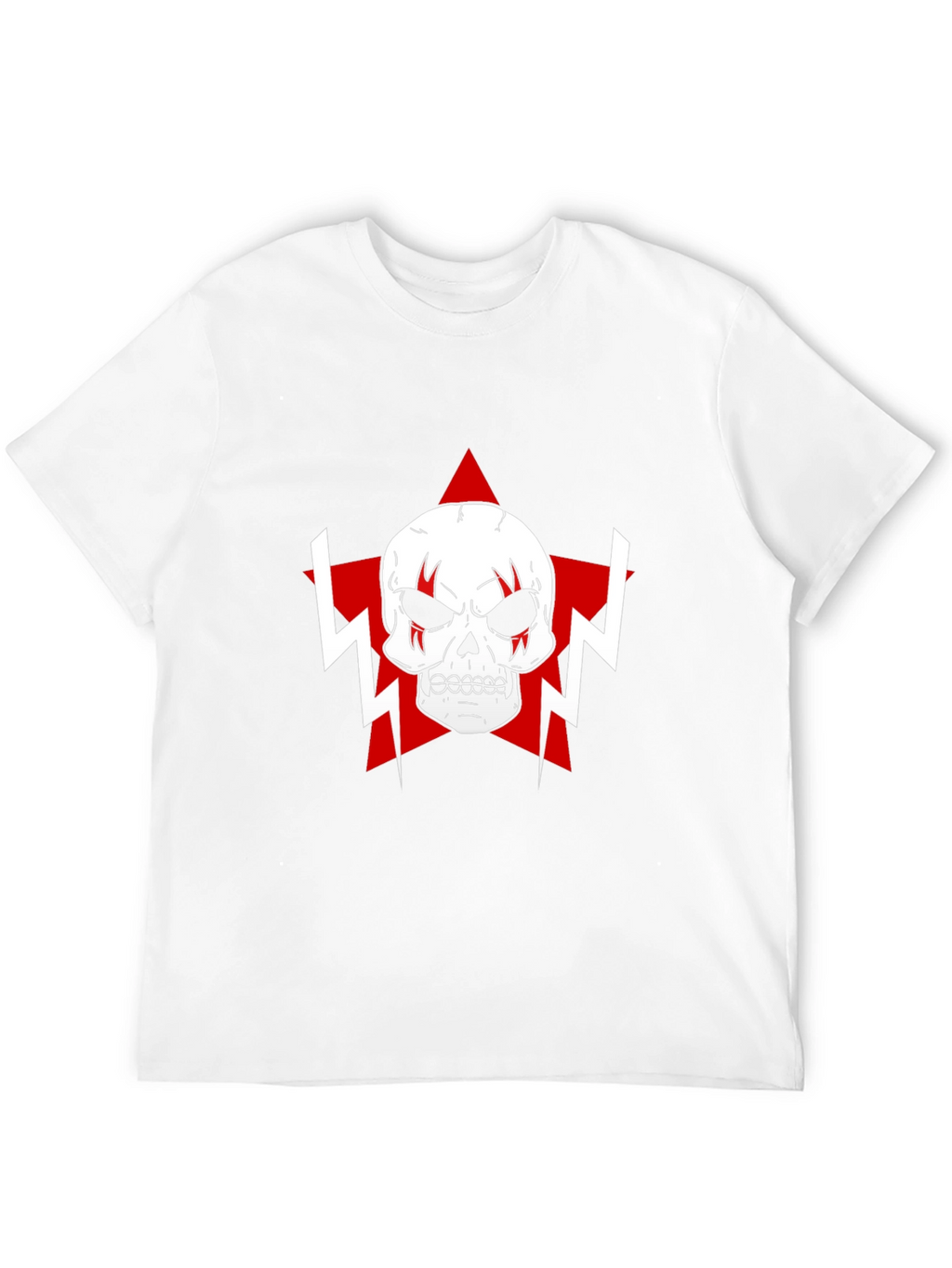 Skull Star Graphic T-Shirt - Black