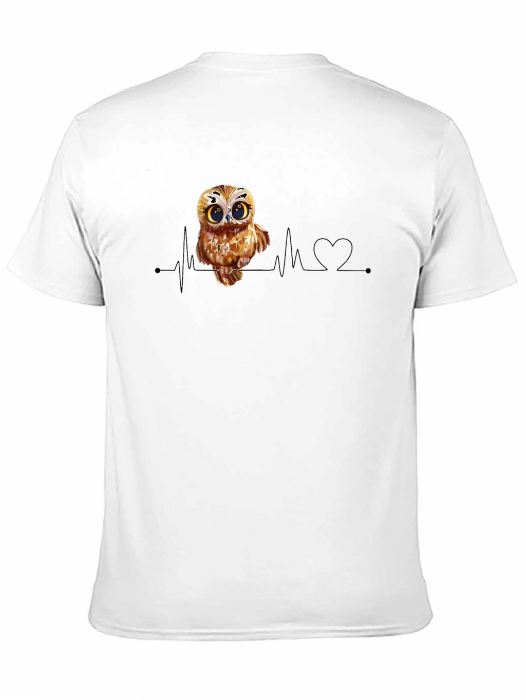 Owl Heartbeat Black T-Shirt