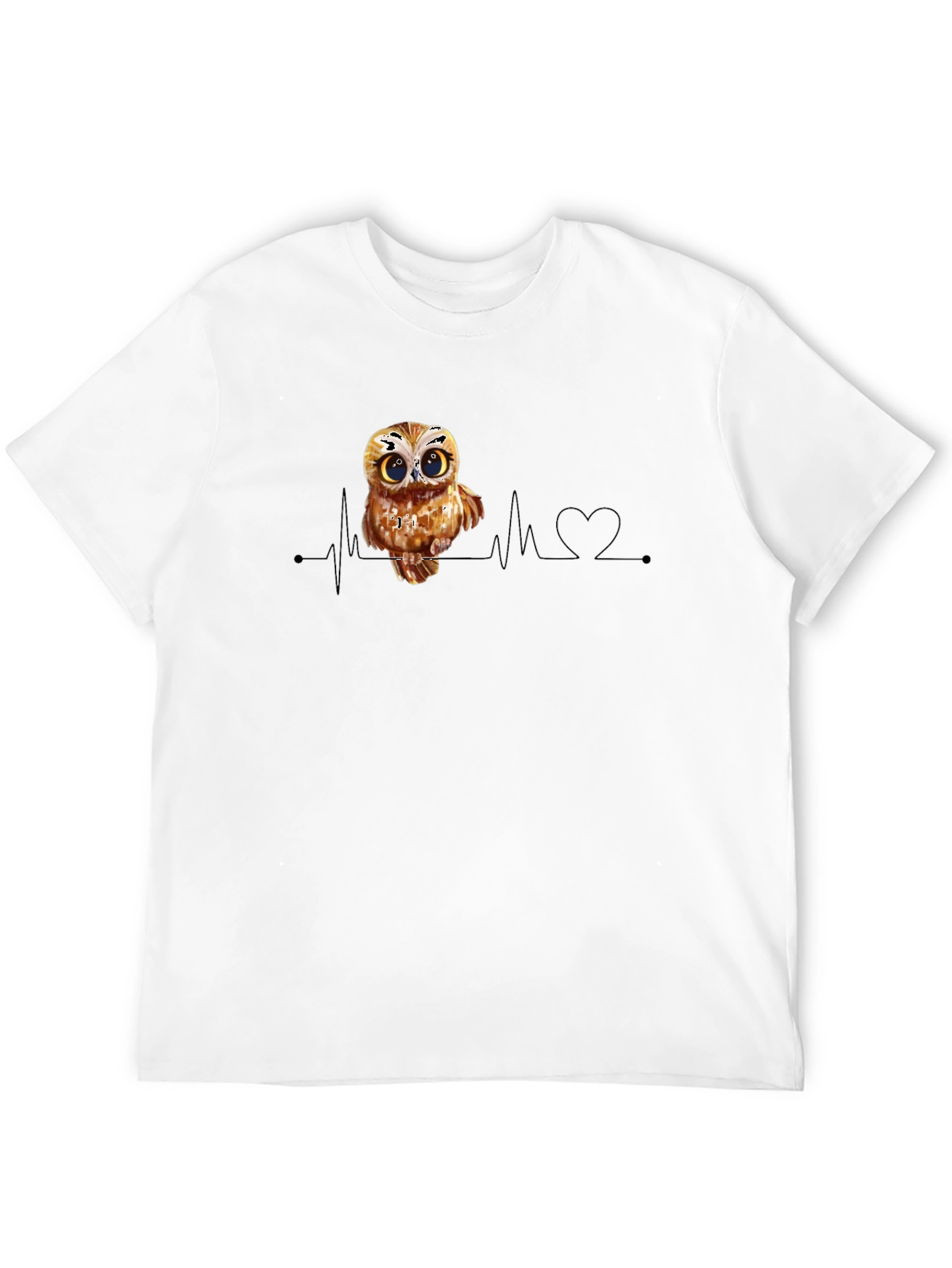 Owl Heartbeat Black T-Shirt