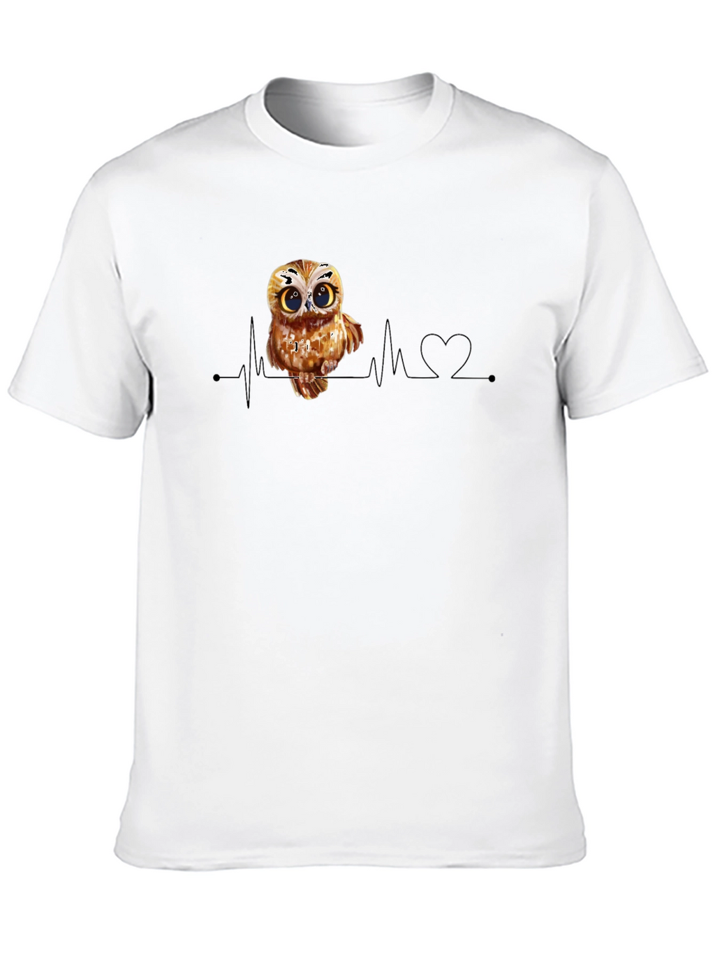 Owl Heartbeat Black T-Shirt