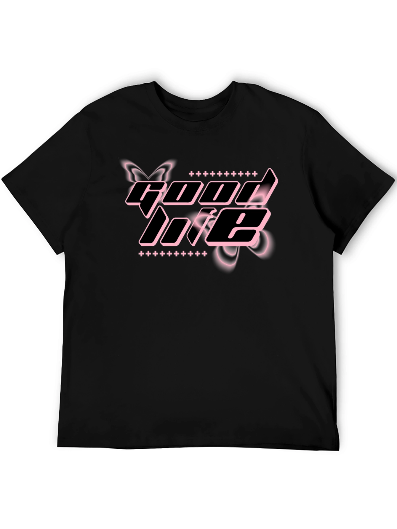 Good Life Graphic Tee - Black Cotton Short Sleeve