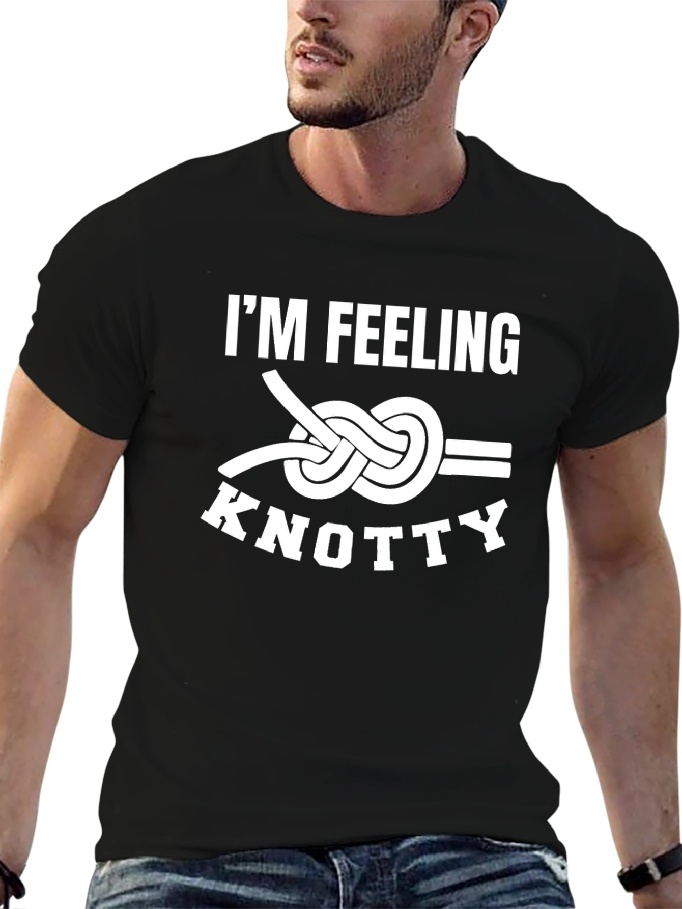 Im Feeling Knotty Graphic Tee - Black Cotton T-Shirt