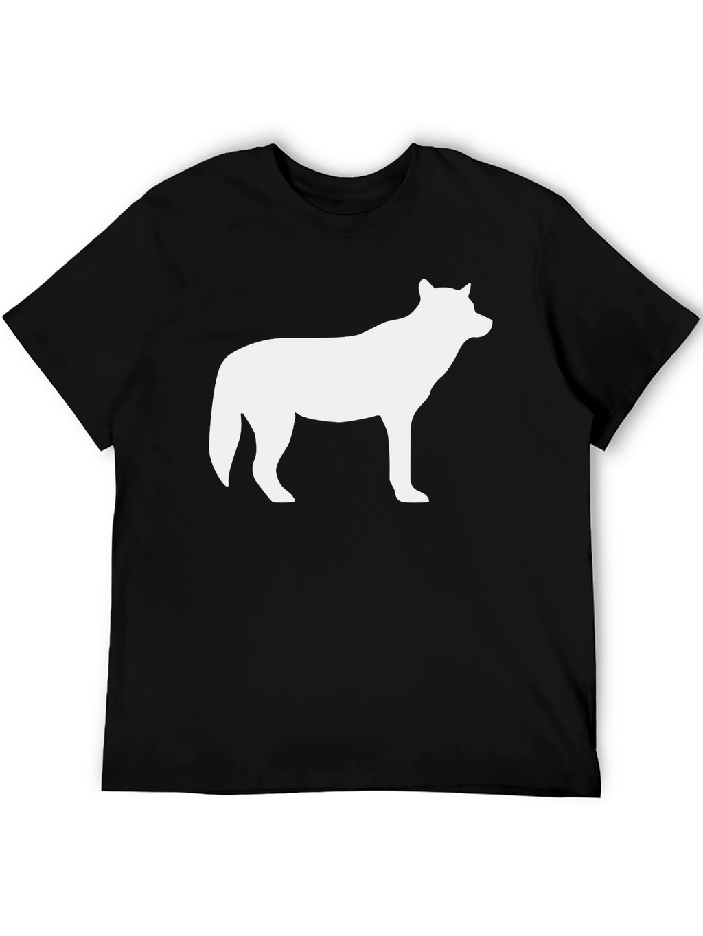 Wolf Silhouette T-Shirt - Black Crew Neck Tee