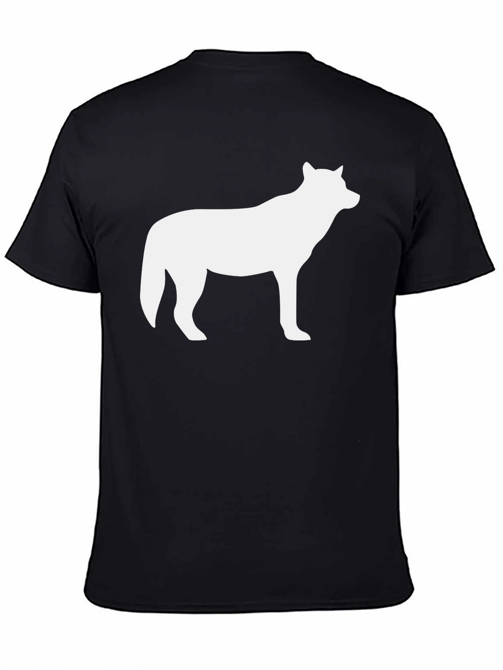 Wolf Silhouette T-Shirt - Black Crew Neck Tee