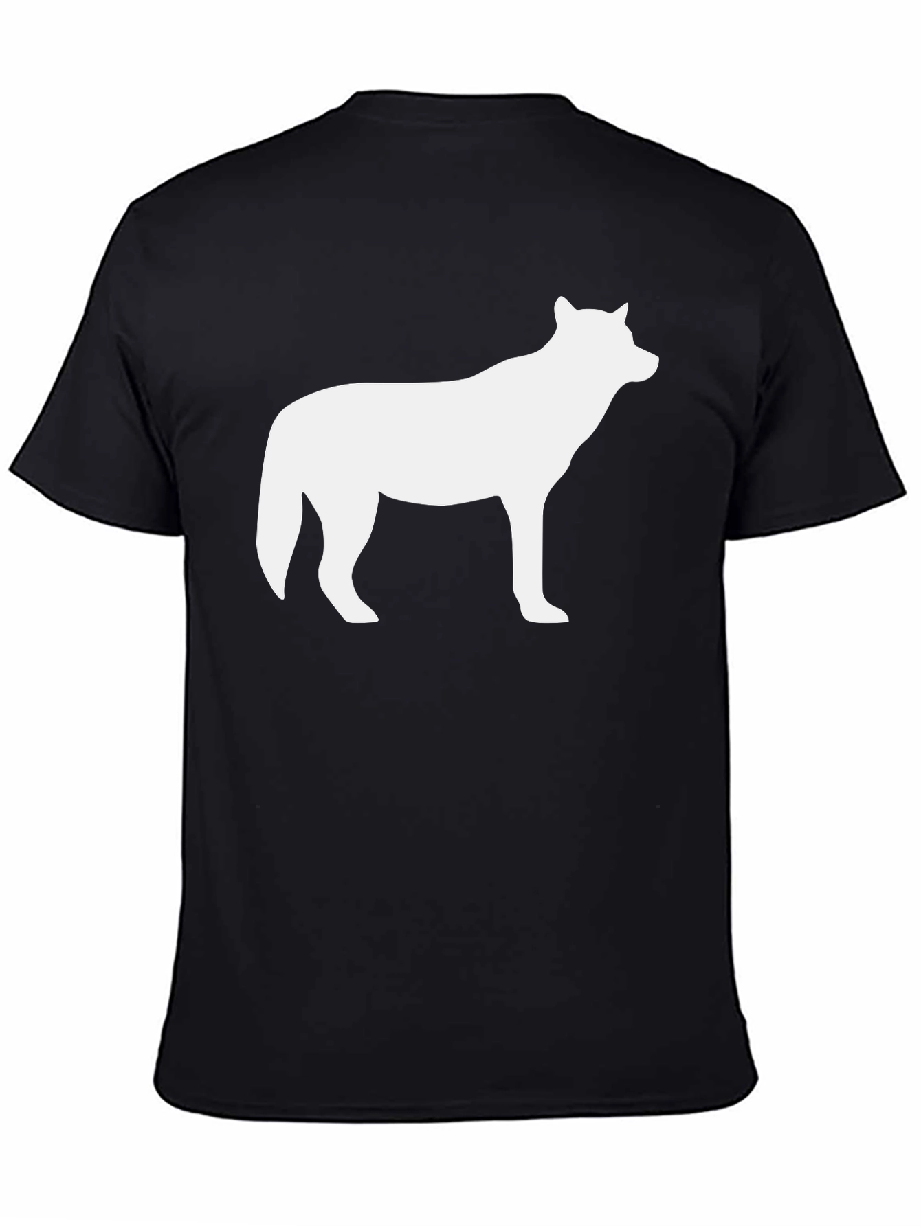 Wolf Silhouette T-Shirt - Black Crew Neck Tee