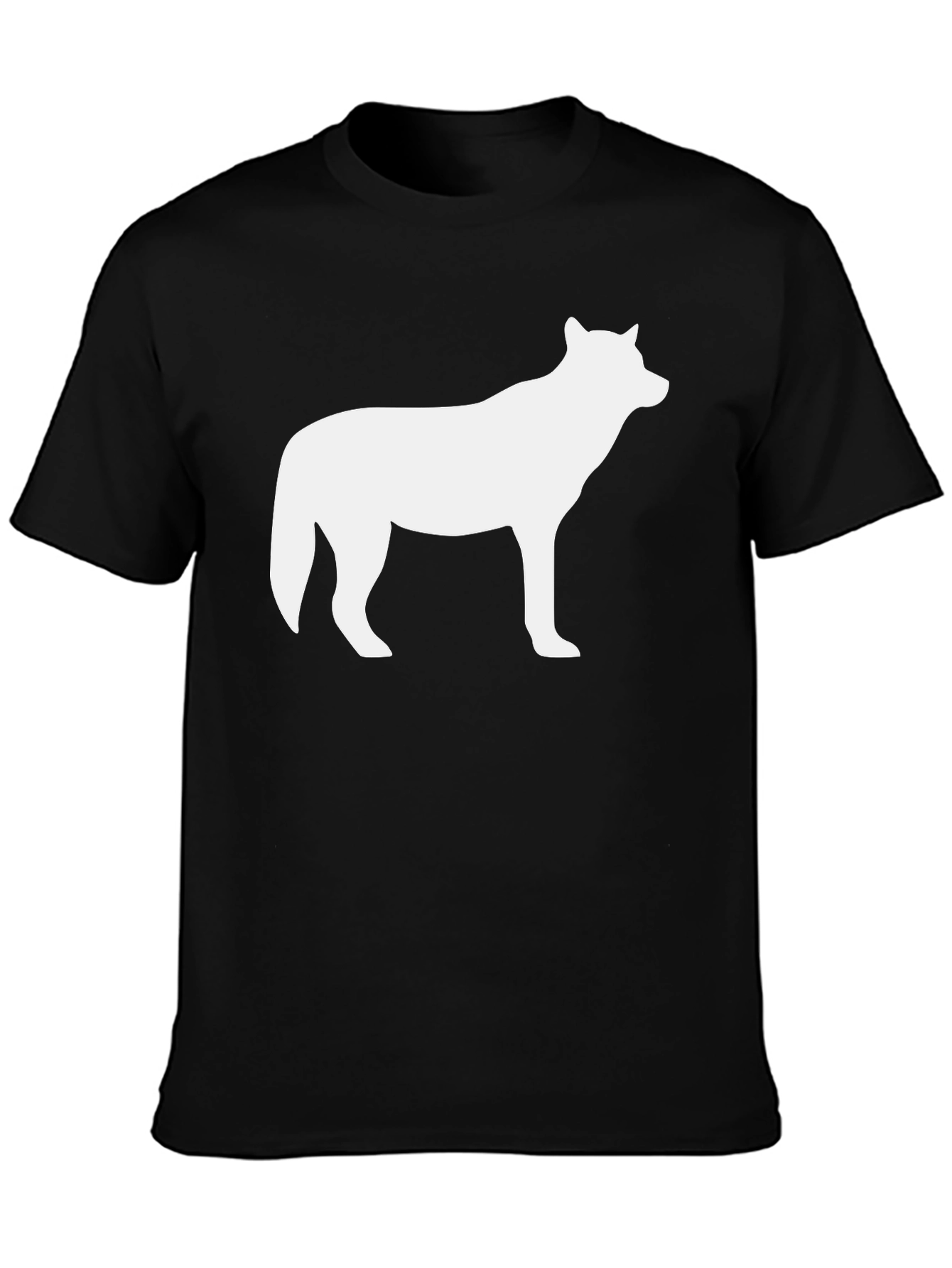 Wolf Silhouette T-Shirt - Black Crew Neck Tee