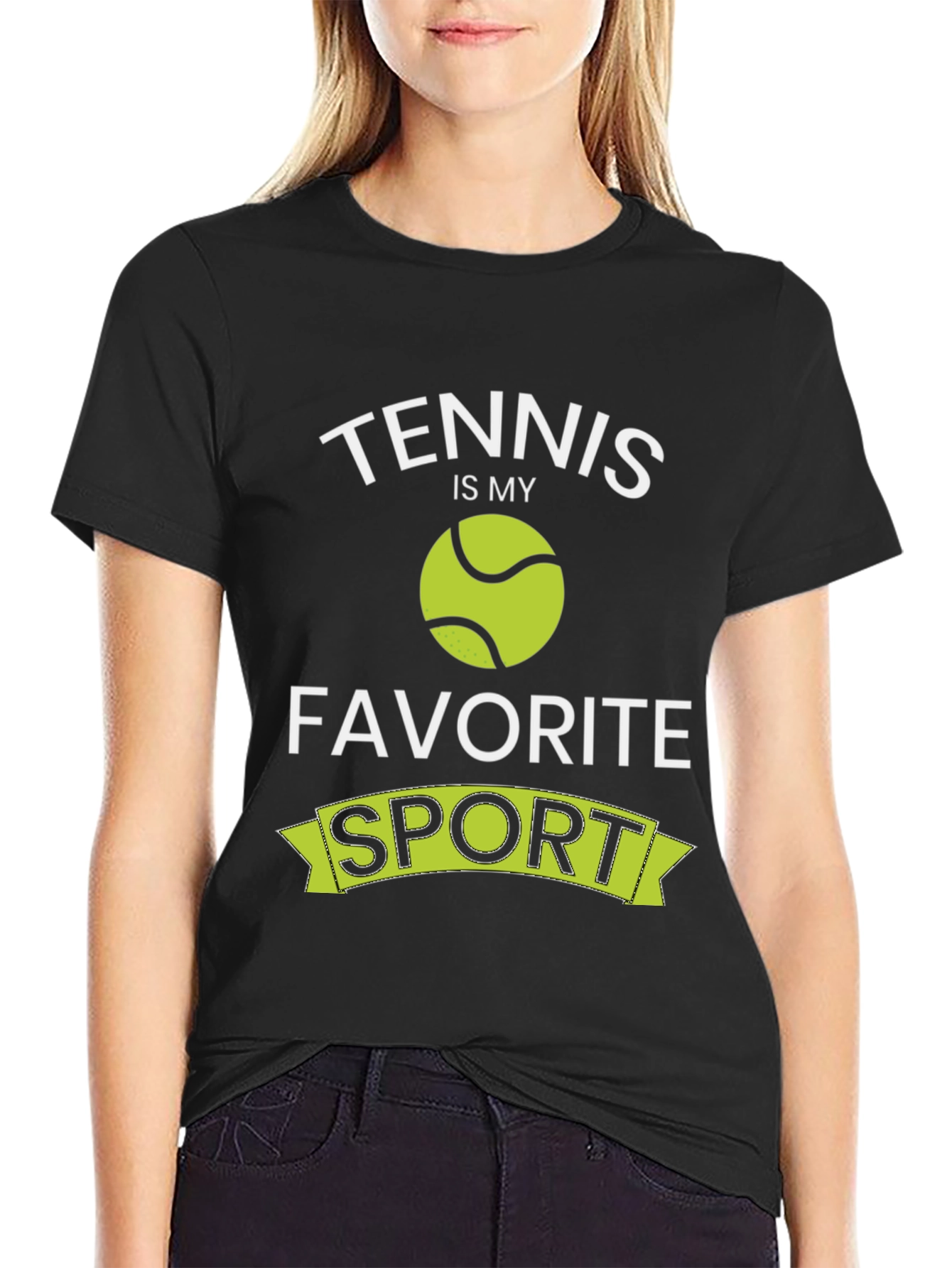 Tennis Is My Favorite Sport Black T-Shirt