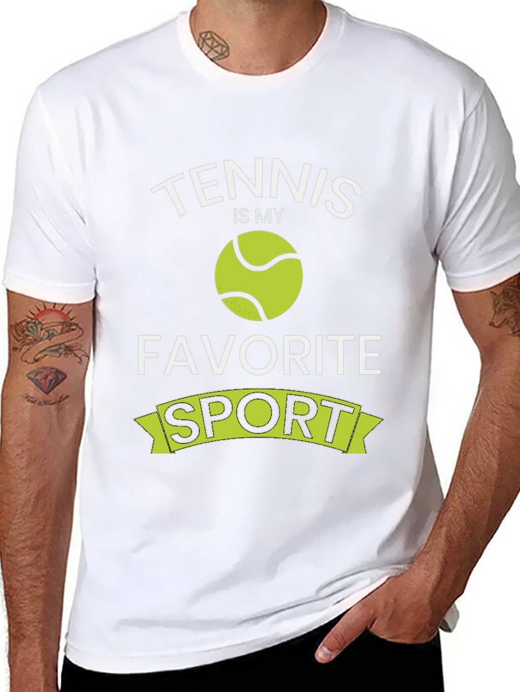 Tennis Is My Favorite Sport Black T-Shirt
