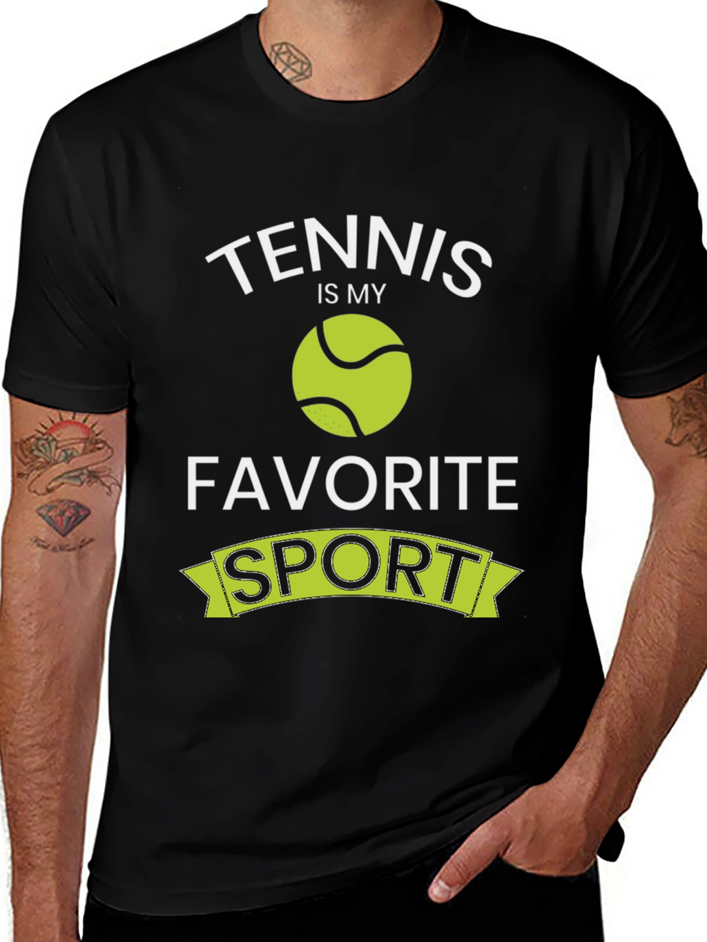 Tennis Is My Favorite Sport Black T-Shirt