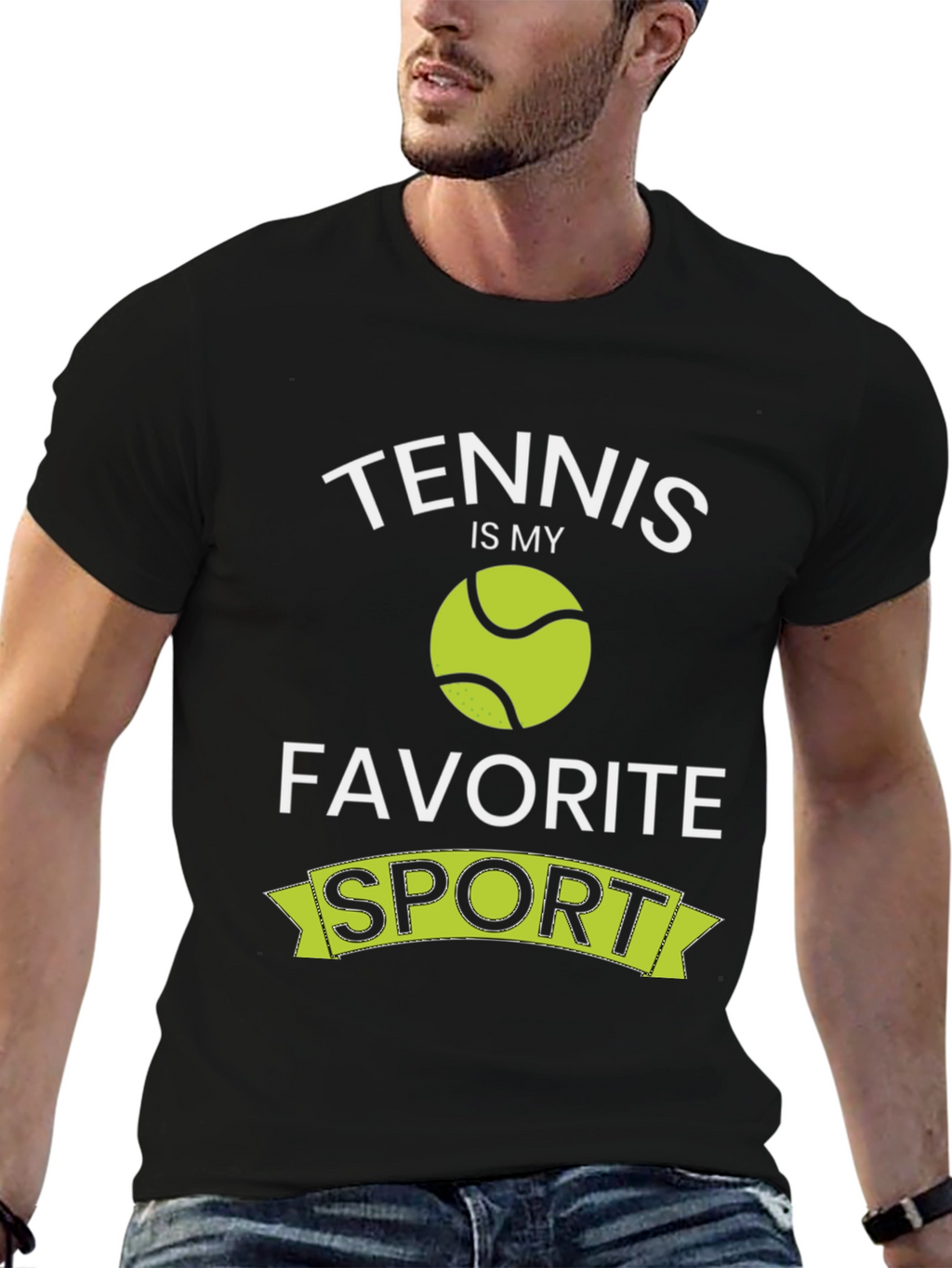 Tennis Is My Favorite Sport Black T-Shirt