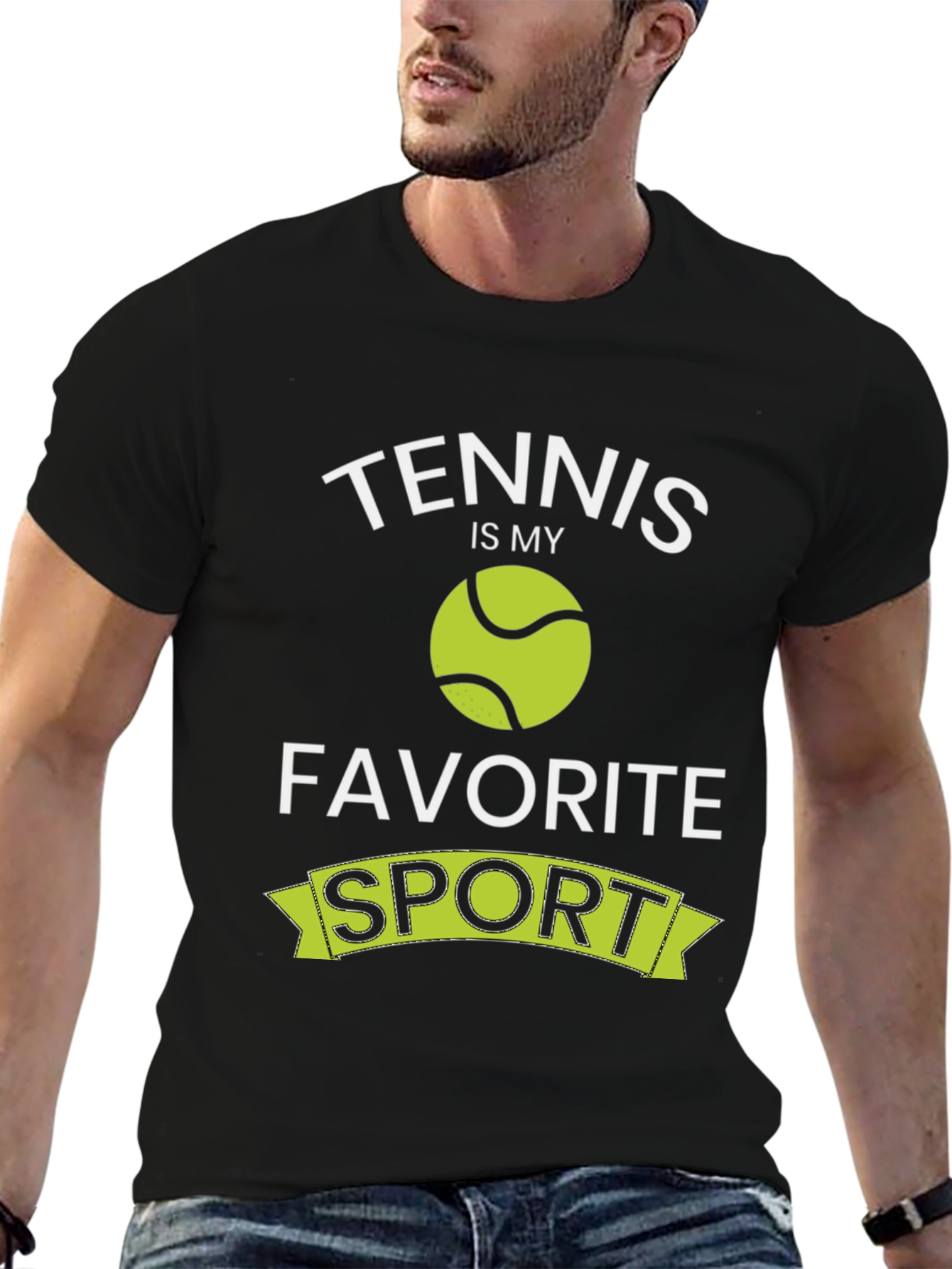 Tennis Is My Favorite Sport Black T-Shirt