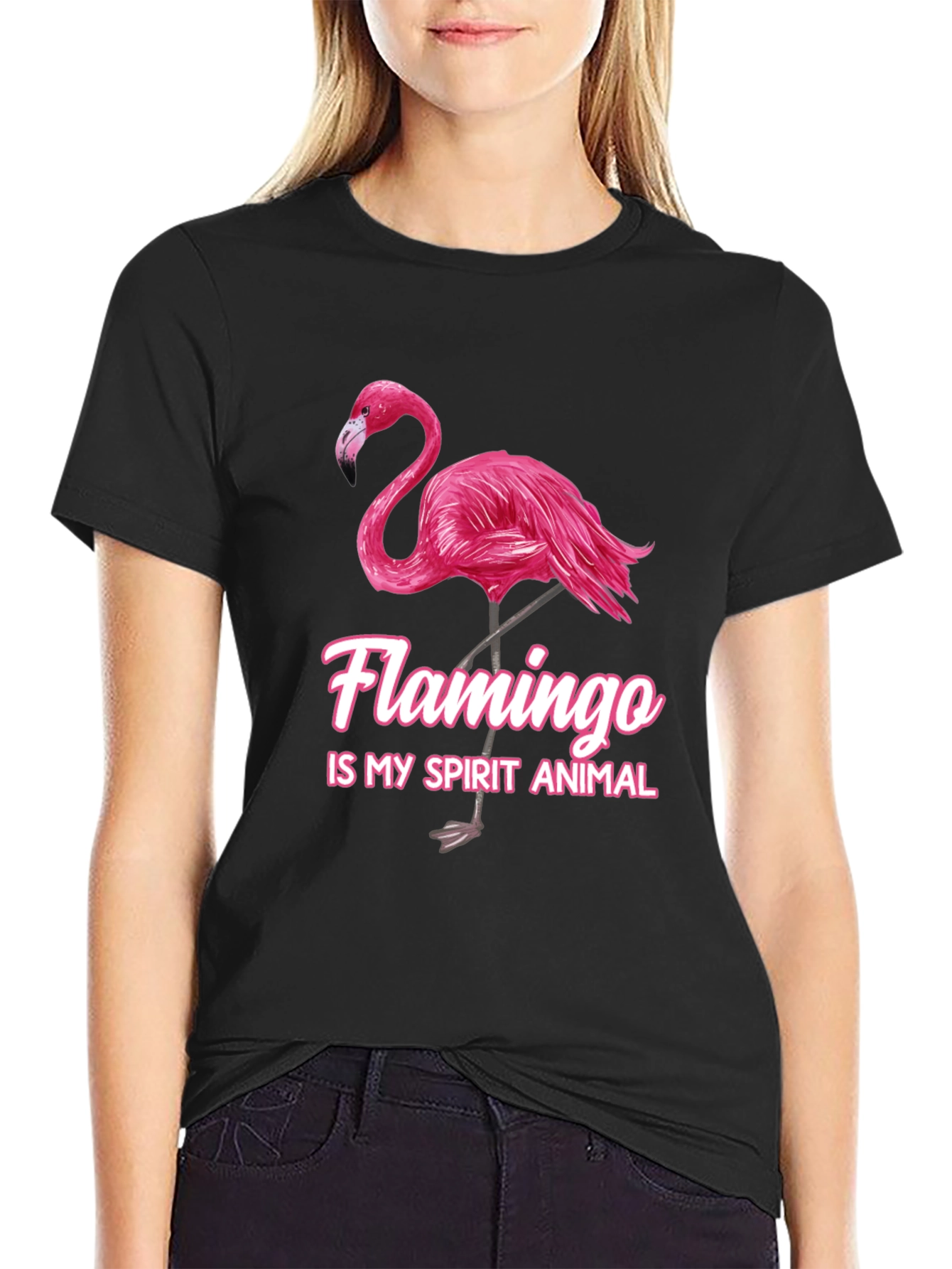 Flamingo Spirit Animal Graphic T-Shirt