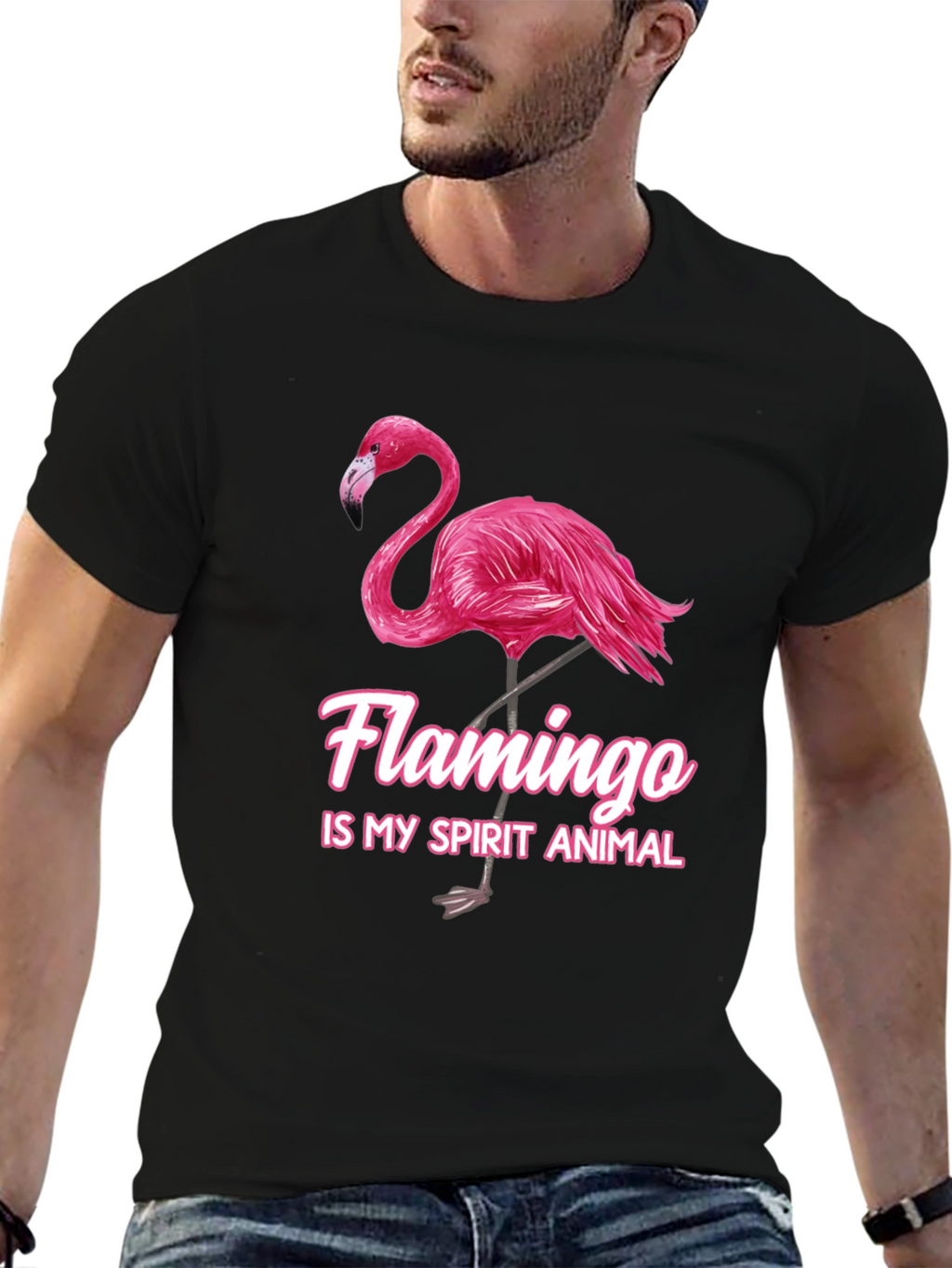 Flamingo Spirit Animal Graphic T-Shirt