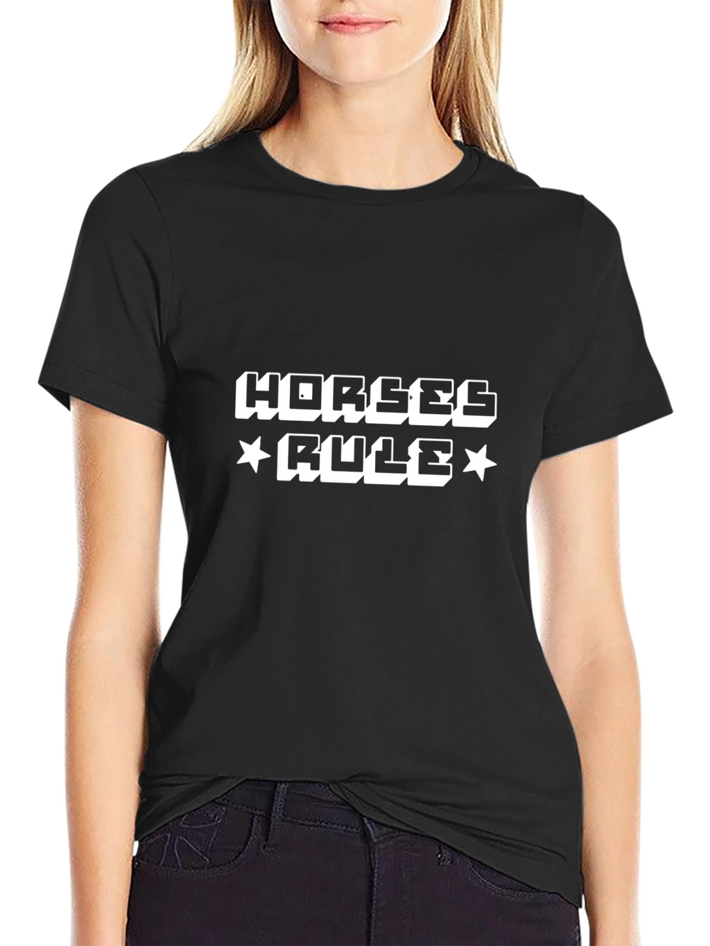 Horses Rule Black T-Shirt