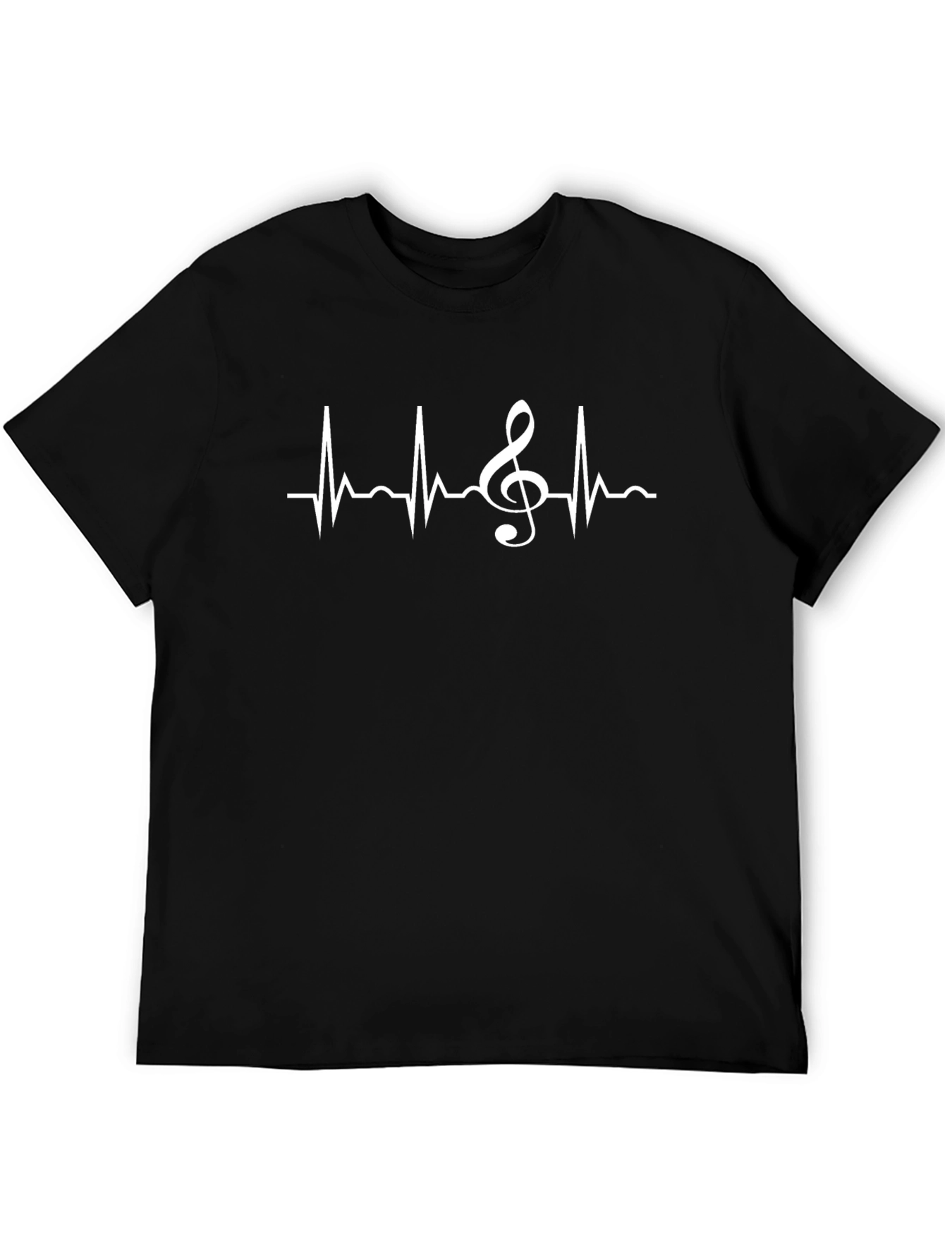 Music Heartbeat T-Shirt - Stylish Black Tee