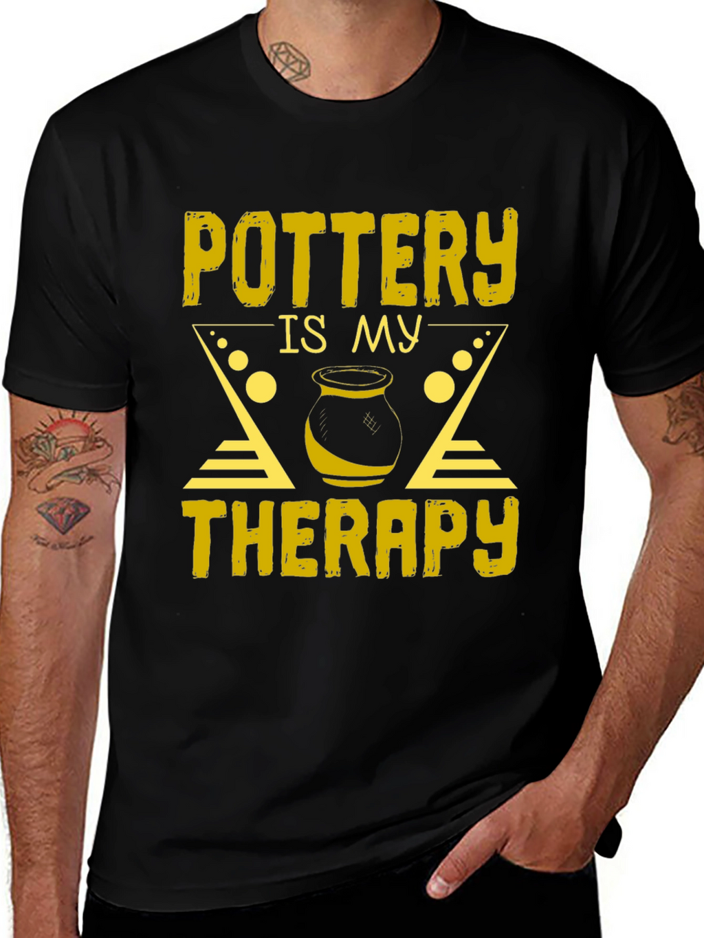 Pottery is My Therapy T-Shirt - Black