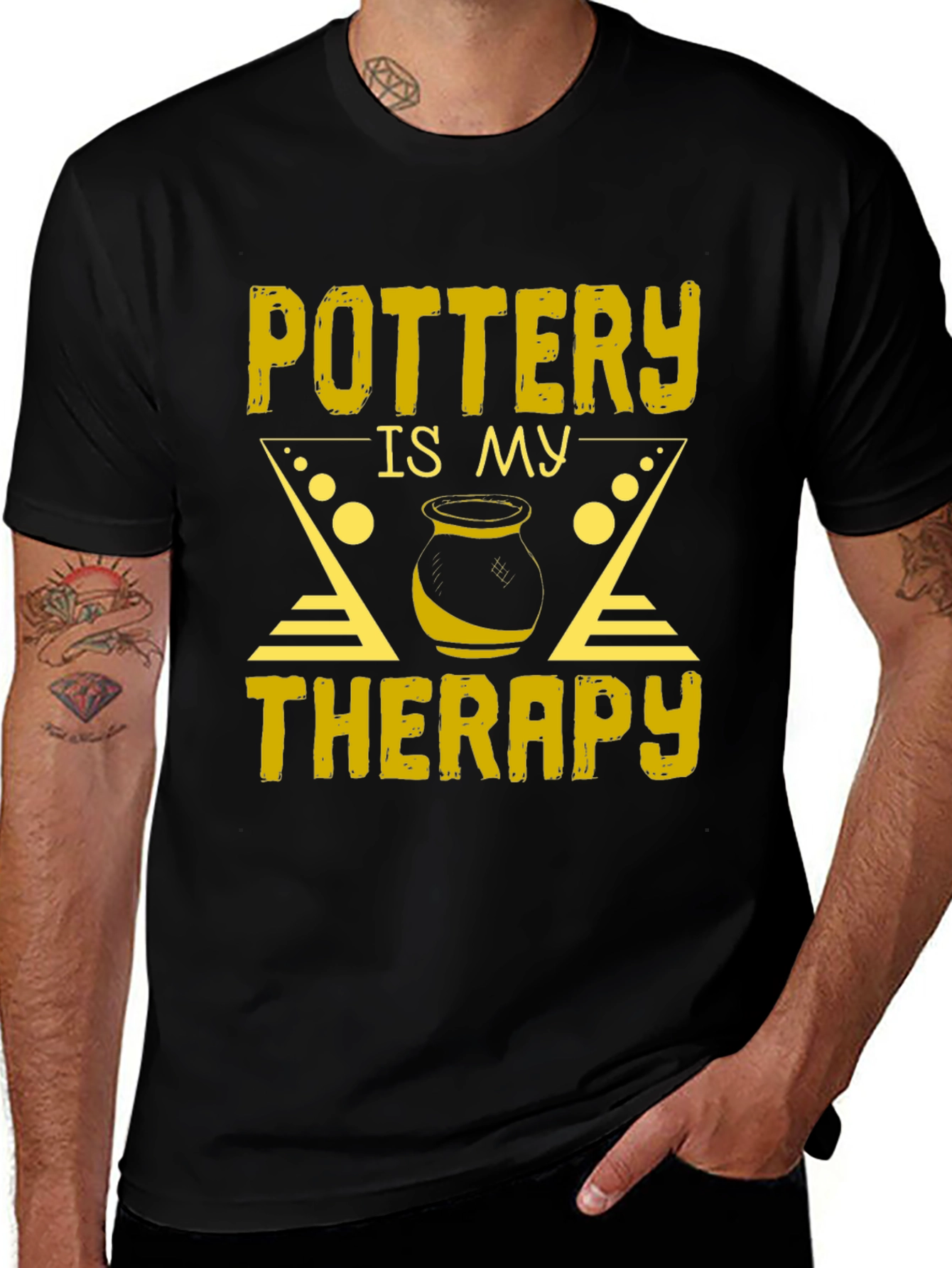 Pottery is My Therapy T-Shirt - Black