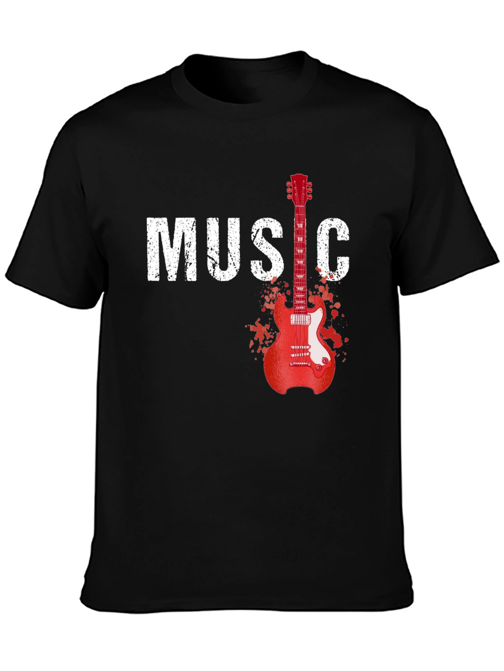 Music Guitar Graphic T-Shirt - Black