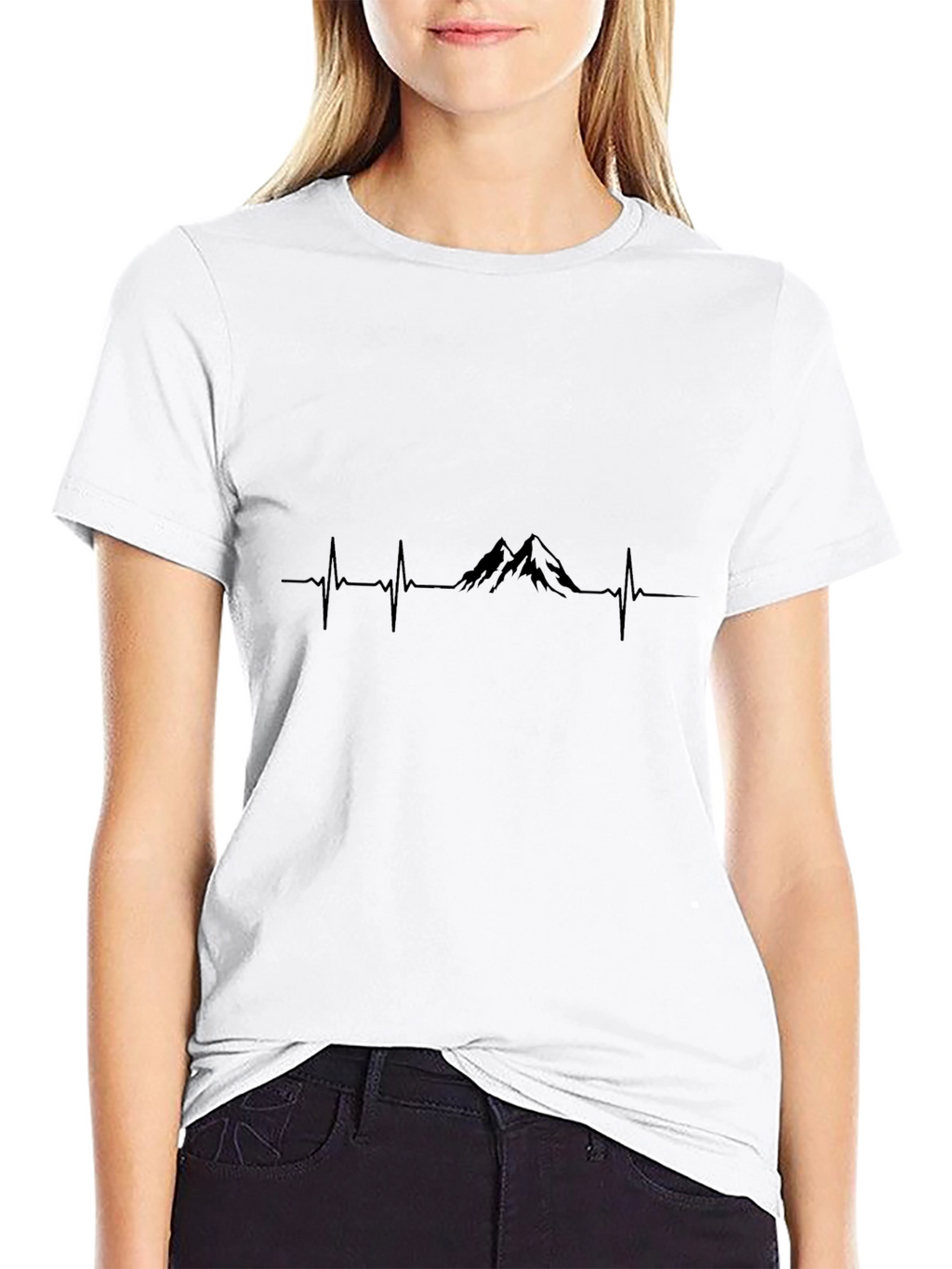 Mountain Heartbeat Black T-Shirt