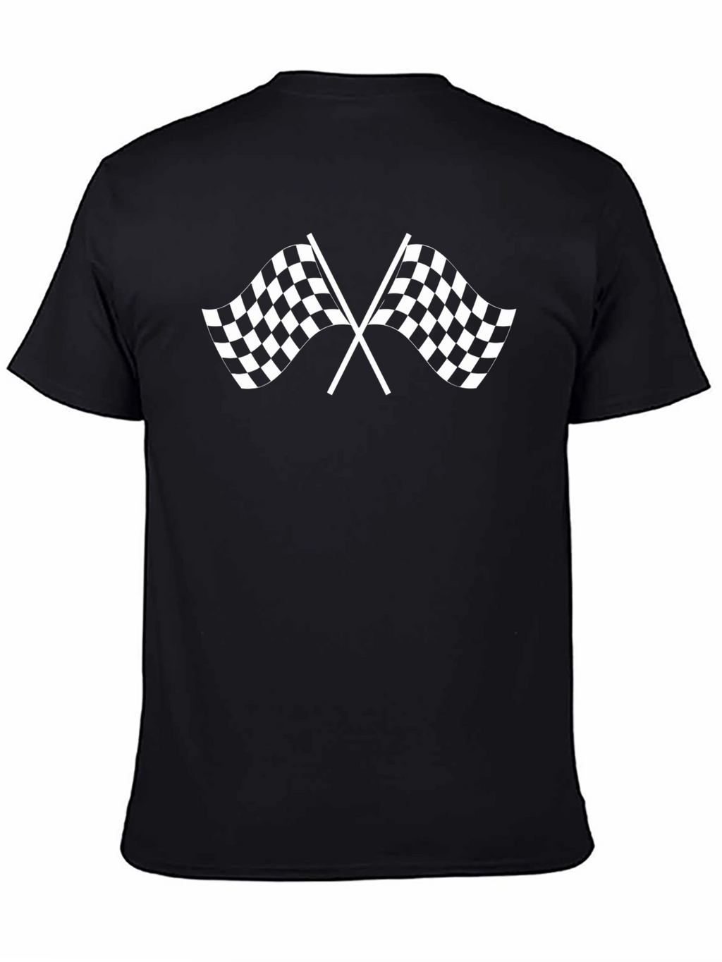 Racing Flag Graphic Tee - Black Cotton T-Shirt