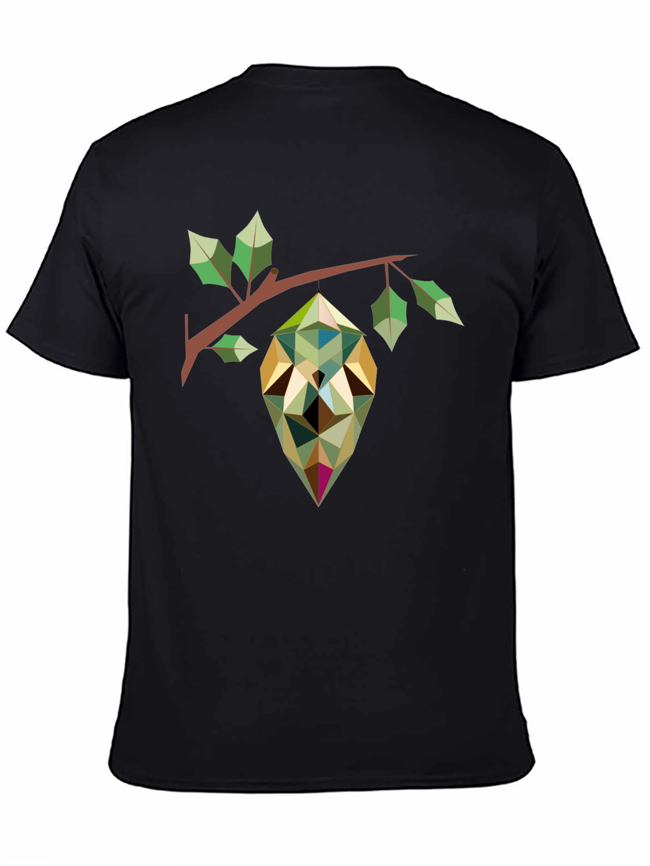 Geometric Pod Print Black T-Shirt
