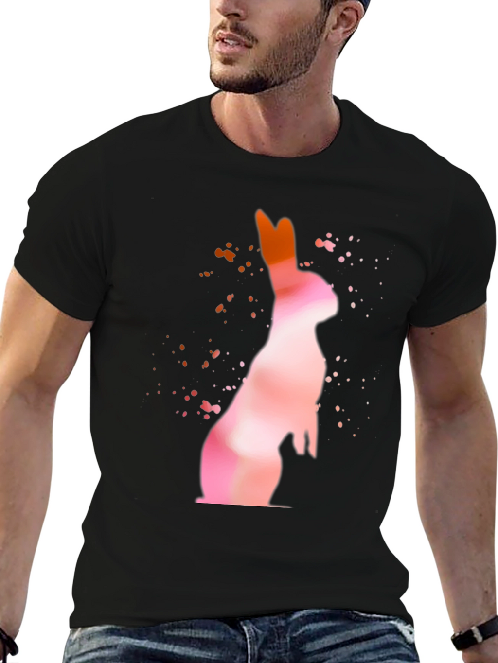 Watercolor Rabbit Graphic T-Shirt